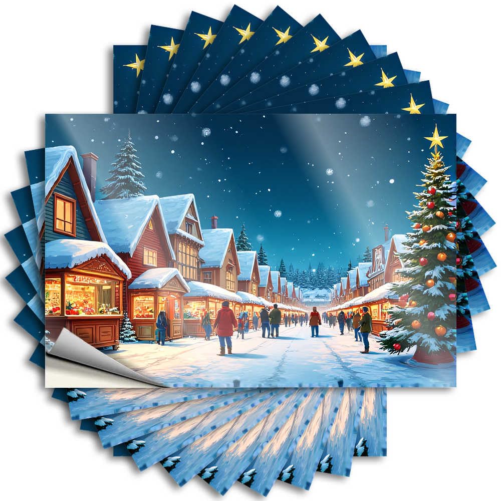 Abipuir - 10 Pcs Car Stickers, Christmas Market in Winter Wonderland Car Stickers, Bar Rules Sign (12 x 18 cm)