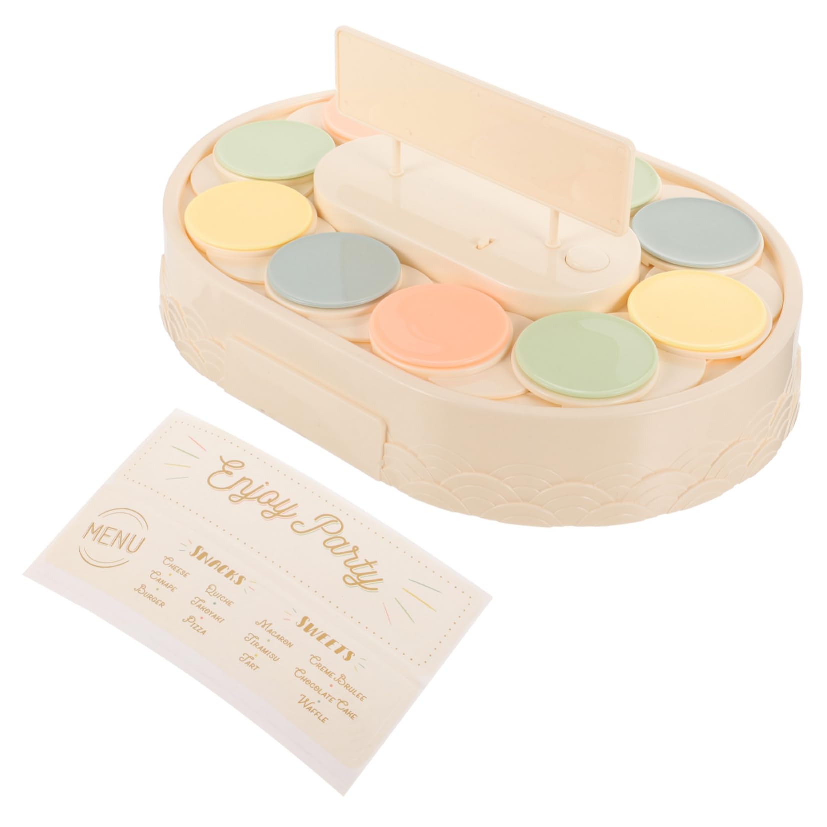 ABOOFAN Automatic Rotating Dessert Display Stand Multi Function Cupcake Holder for Parties Weddings and Home Decor Lightweight Stable Design for Showcasing Sushi Macarons