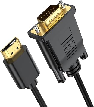 HDMI to VGA Cable 3.3 Feet, HDMI to VGA Cord Male to Male 1080P HD Video Cables Compatible for Computer, Desktop, Laptop, PC, Monitor, Projector, HDTV and More NOT Bidirectional