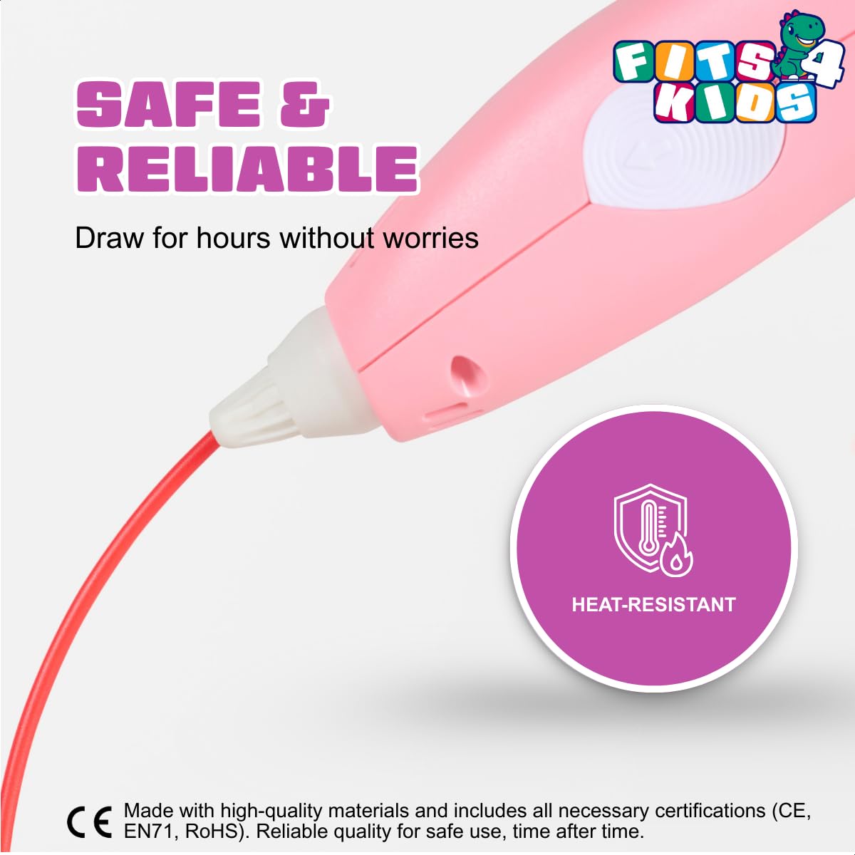 Set iniziale per stampante 3D, regalo per bambini, XXL, con filamento PLA da 140 m, 1,75 mm e accessori (rosa)