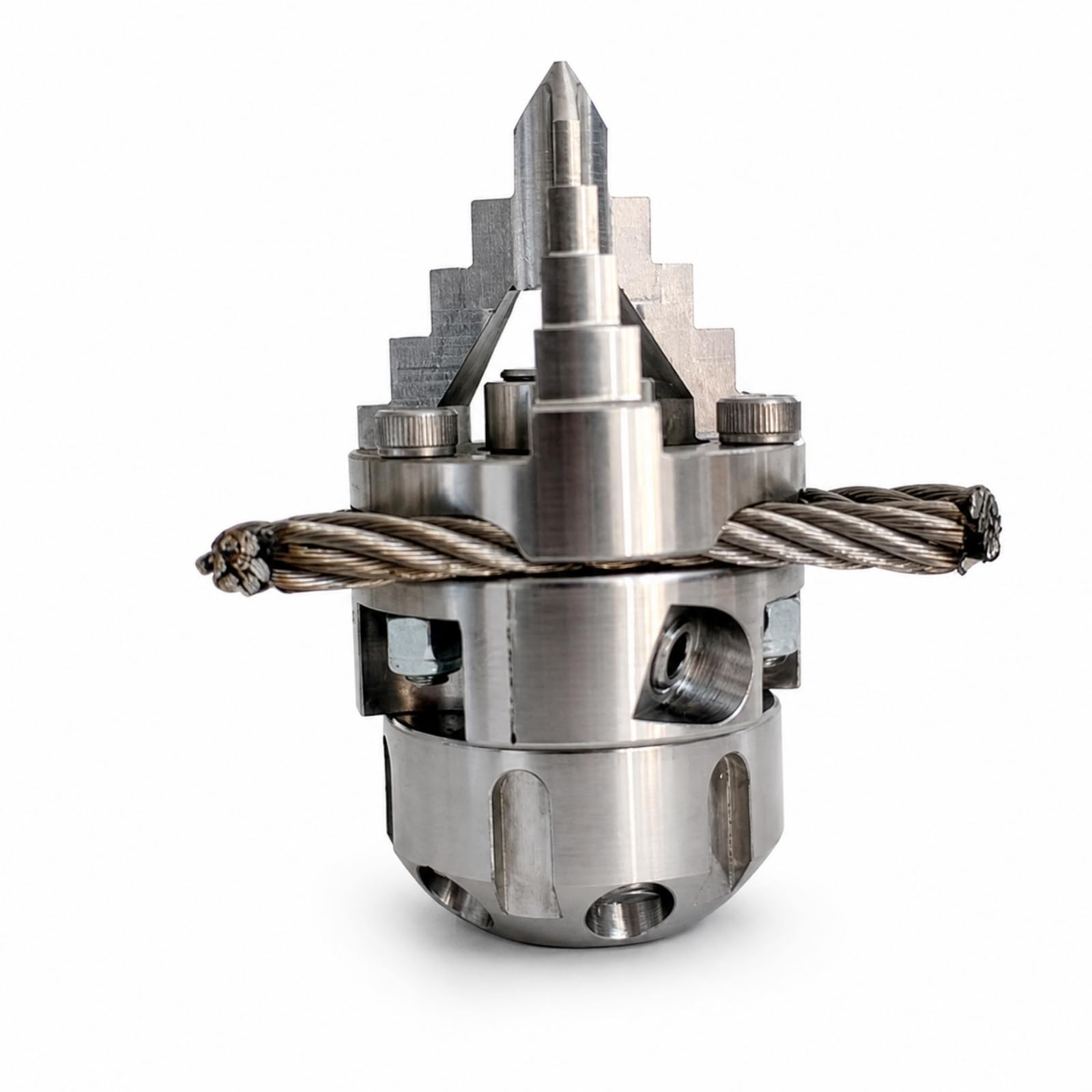 de Alta Presión Giratoria Rotativa de Limpieza en Acero Inoxidable 304 con Cuerpo Cilíndrico Compacto y Conexión Rosca, 50mm X 94mm, 65L/Min 1/2 Rosca Interna con Cepillo