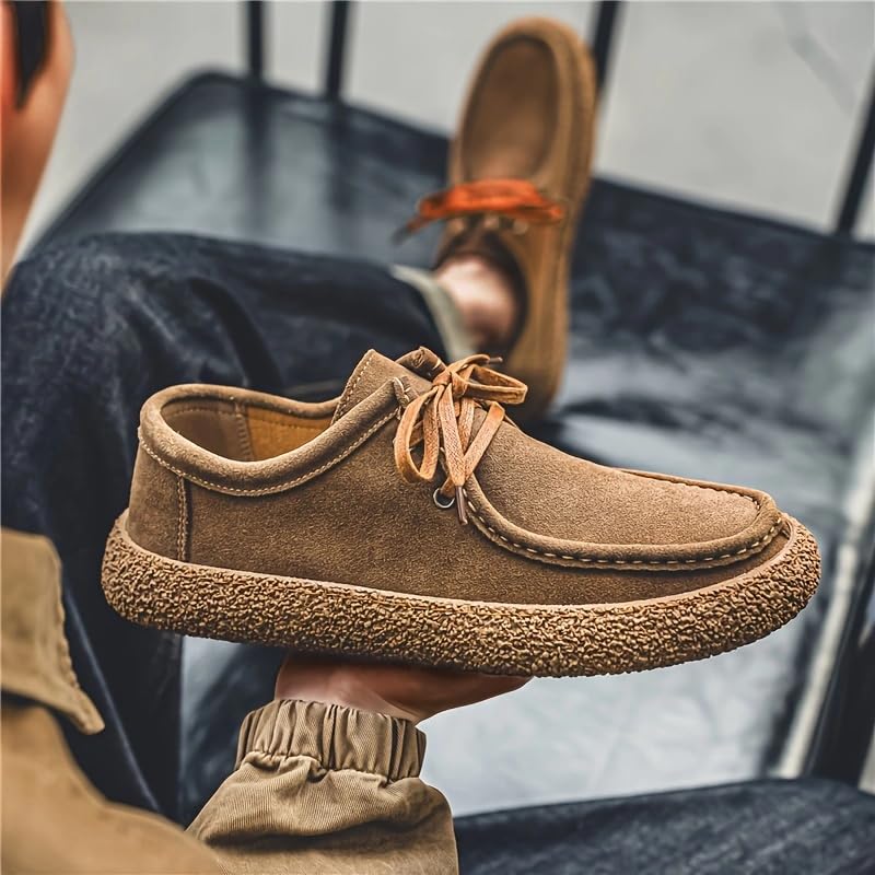 Men's Casual Sneakers - Solid Color, Thick Sole with Arch Support4