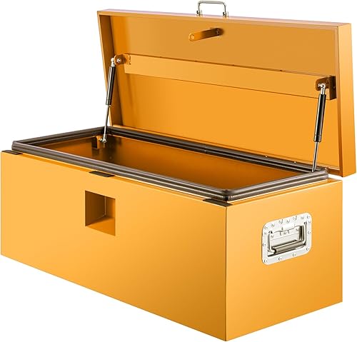 Miniatura 32 de 30" Lx15 Wx15 H Caja de herramientas para cama de camión, organizador de caja de herramientas de metal resistente con cerradura segura, caja de