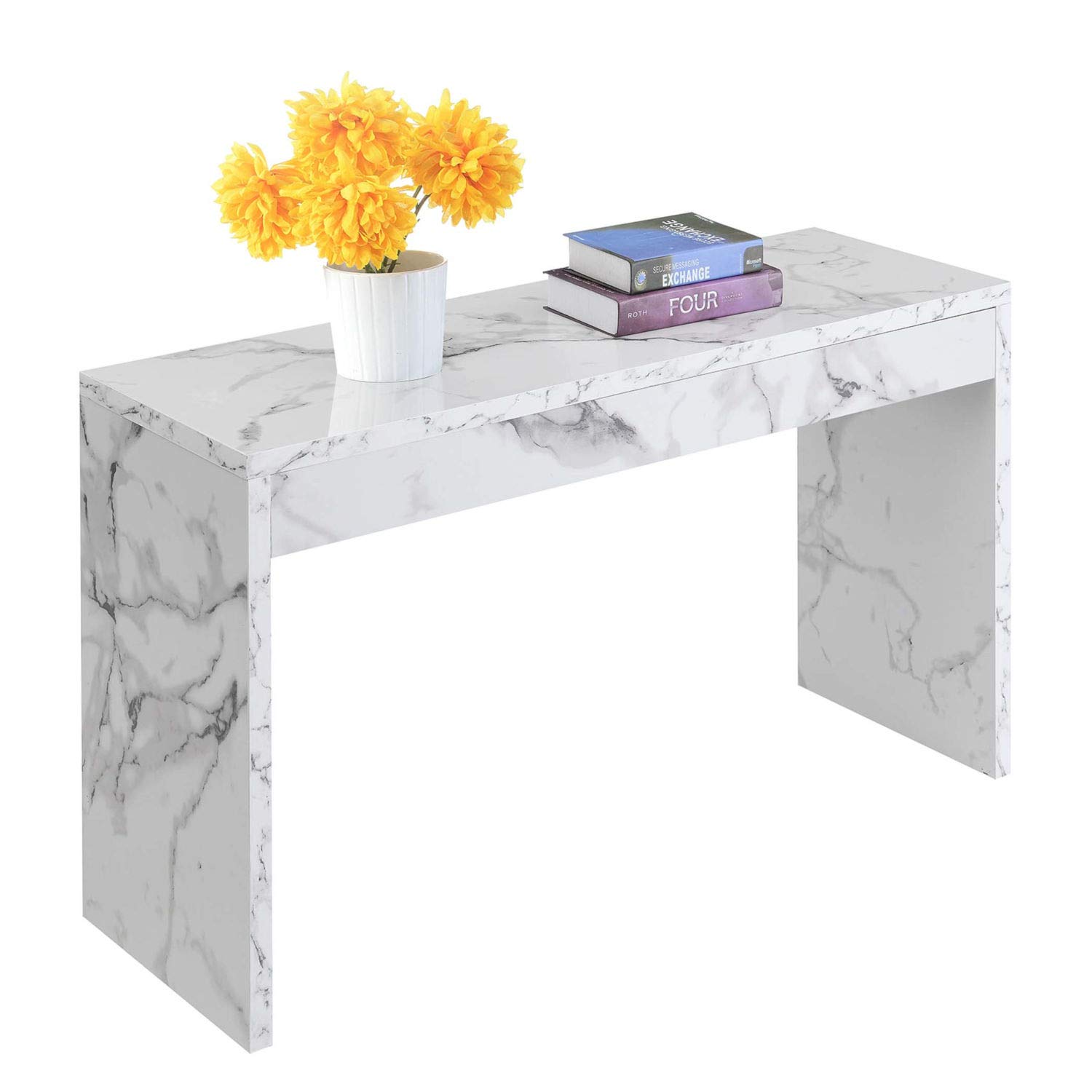 LAMAC CRAFTS - White Marble console table/Side for Living Room, Home Decor, Home furniture