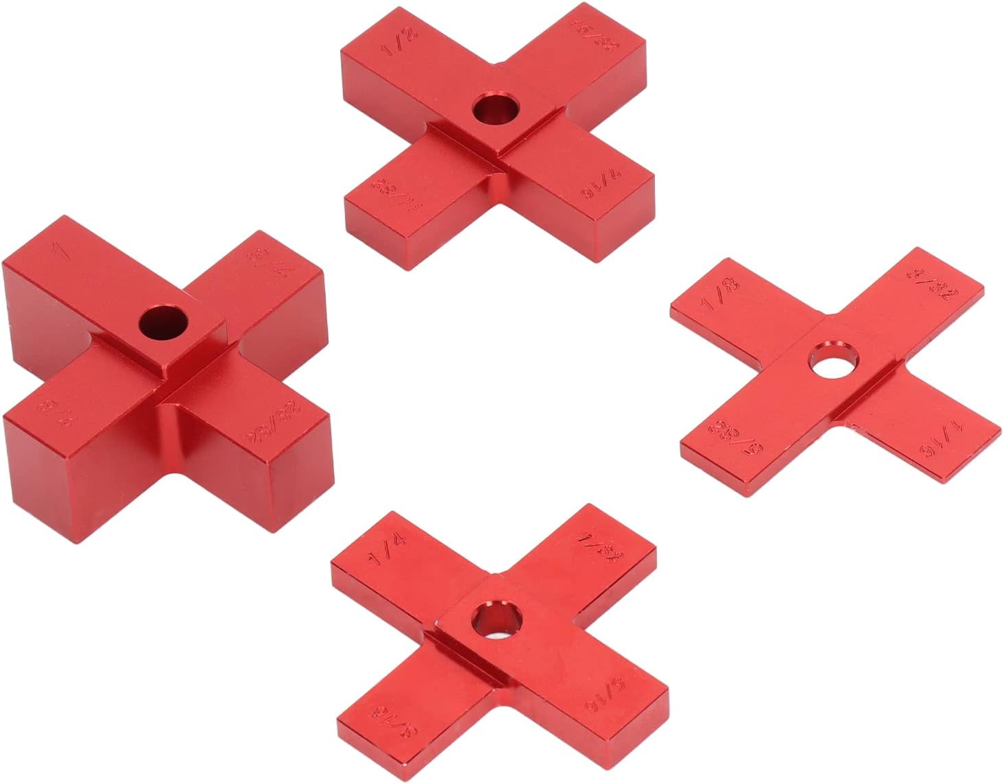 4 Pcs Woodworking Cross Height Gauge Precise Measurement, Aluminum Alloy CNC Machined Height Setup Blocks, Rust and Corrosion-Resistant