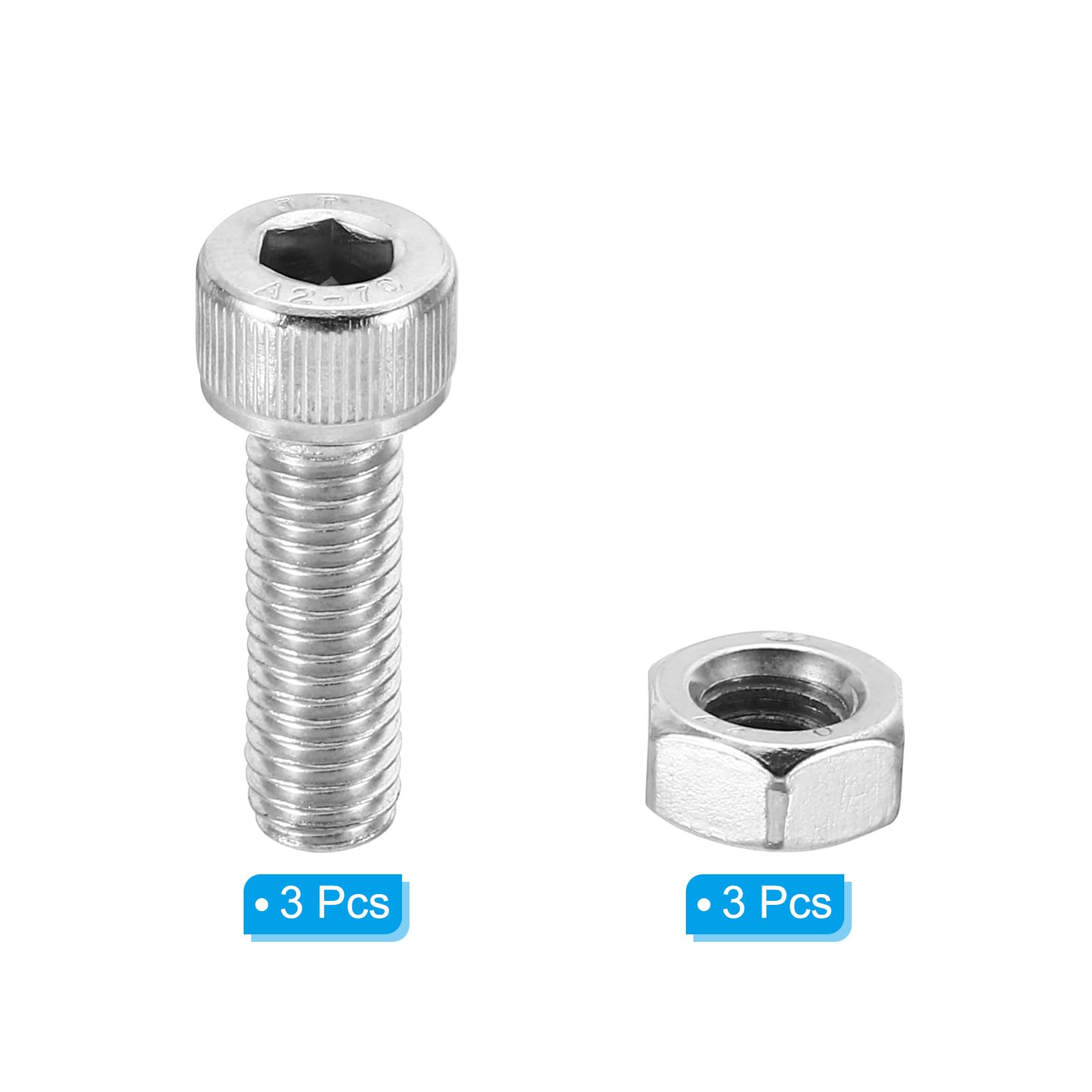 PATIKIL M8x25mm 304 Stainless Steel Hollow Bolt - Image 3