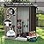 LEMBERI 5x3 FT Outdoor Storage Shed with Floor,Tool Garden Metal Sheds with Lockable Door,Outside Waterproof Galvanized Steel Storage House for Backyard Garden, Patio, Lawn Brown