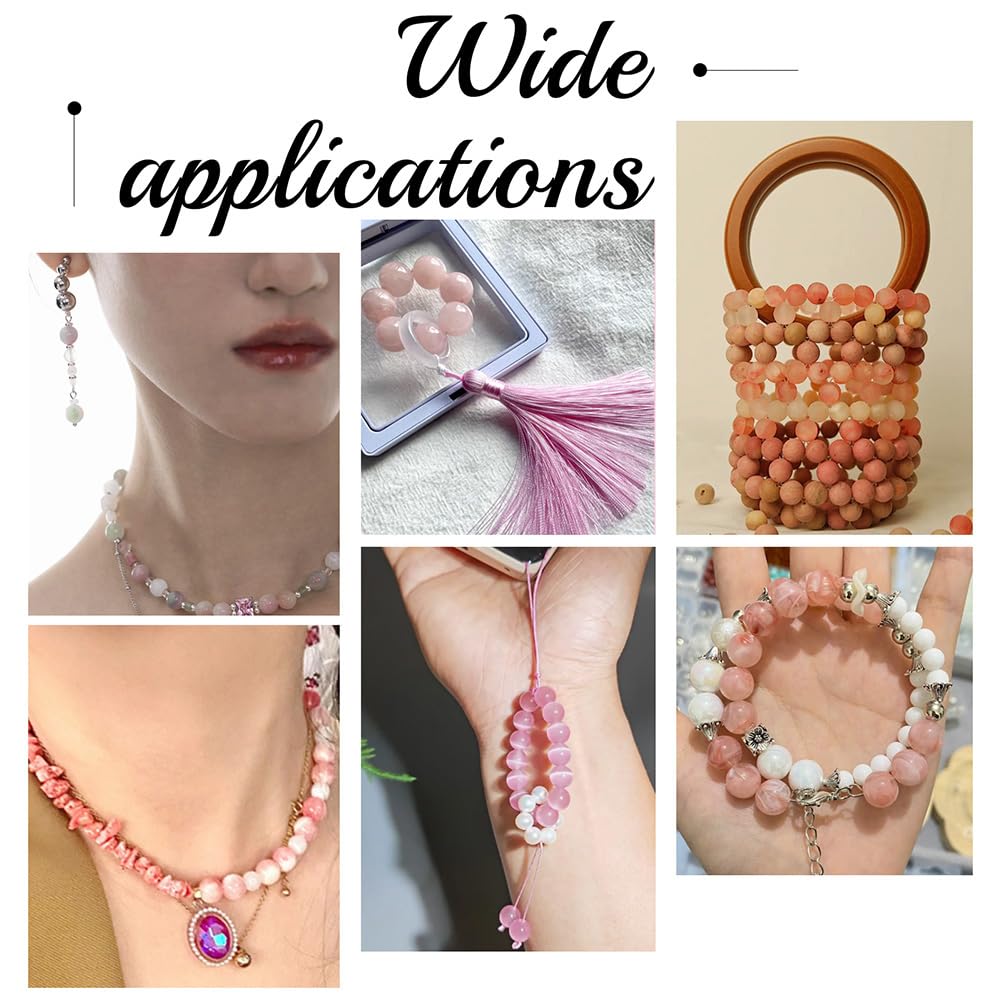 PH PandaHall 180 Perline Di Pietra Rosa 8 Mm – Mix Di Giada, Quarzo Rosa E Cristallo, Perline Sfuse Per Gioielli Fai Da Te, Bracciali E Collane Per Festa Della Mamma E Non Solo