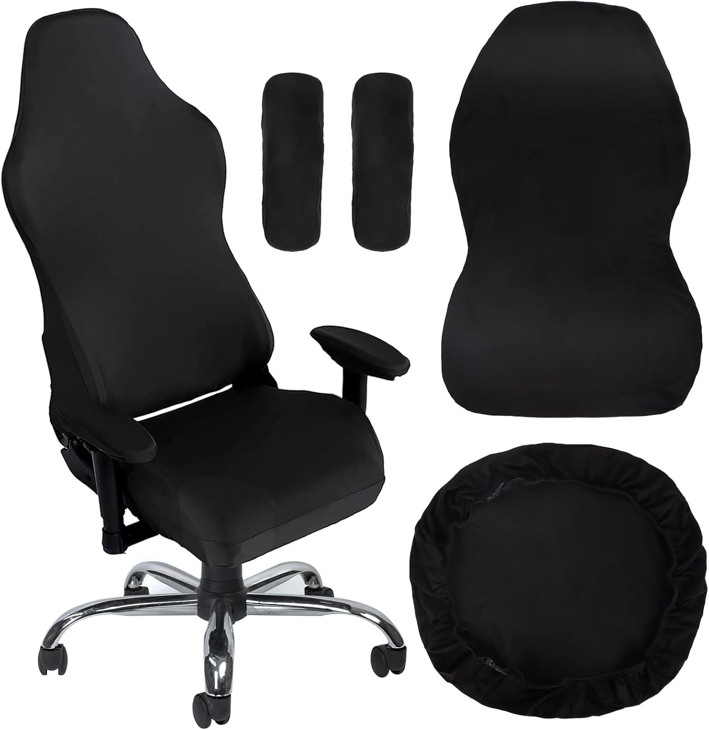 Set Copertura Per Sedia Da Gaming Wiainty - 4 Pezzi Nero In Poliestere