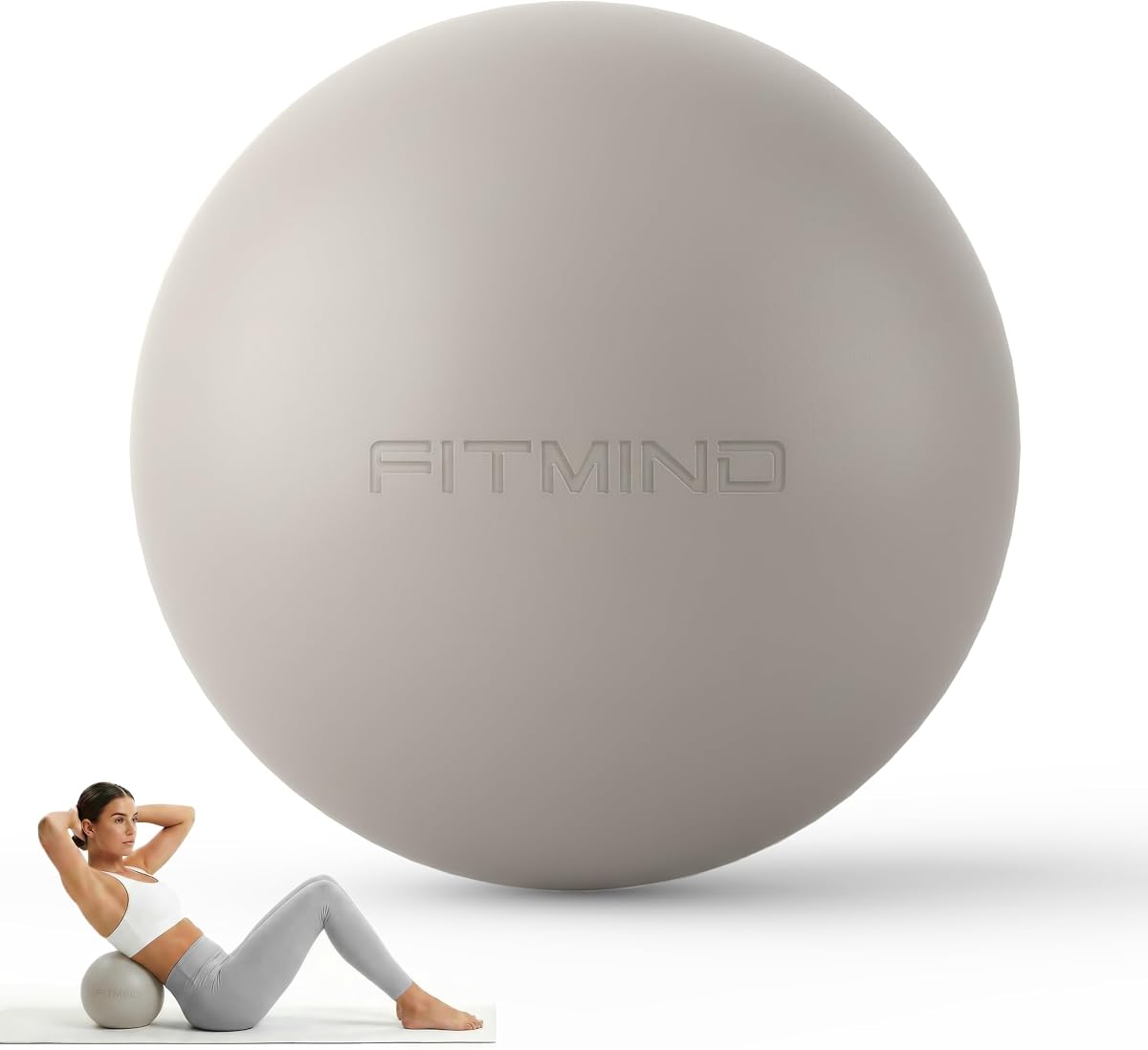 Pilates Ball 8 inch, Small Yoga Ball Extra Thick, Mini Pilates Ball with Pump, Non-Slip Surface Small Exercise Ball for Physical Therapy, Stretching, Strength & Core Training