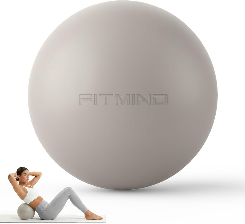 Pilates Ball 8 inch, Small Yoga Ball Extra Thick, Mini Pilates Ball with Pump, Non-Slip Surface Small Exercise Ball for Physical Therapy, Stretching, Strength & Core Training