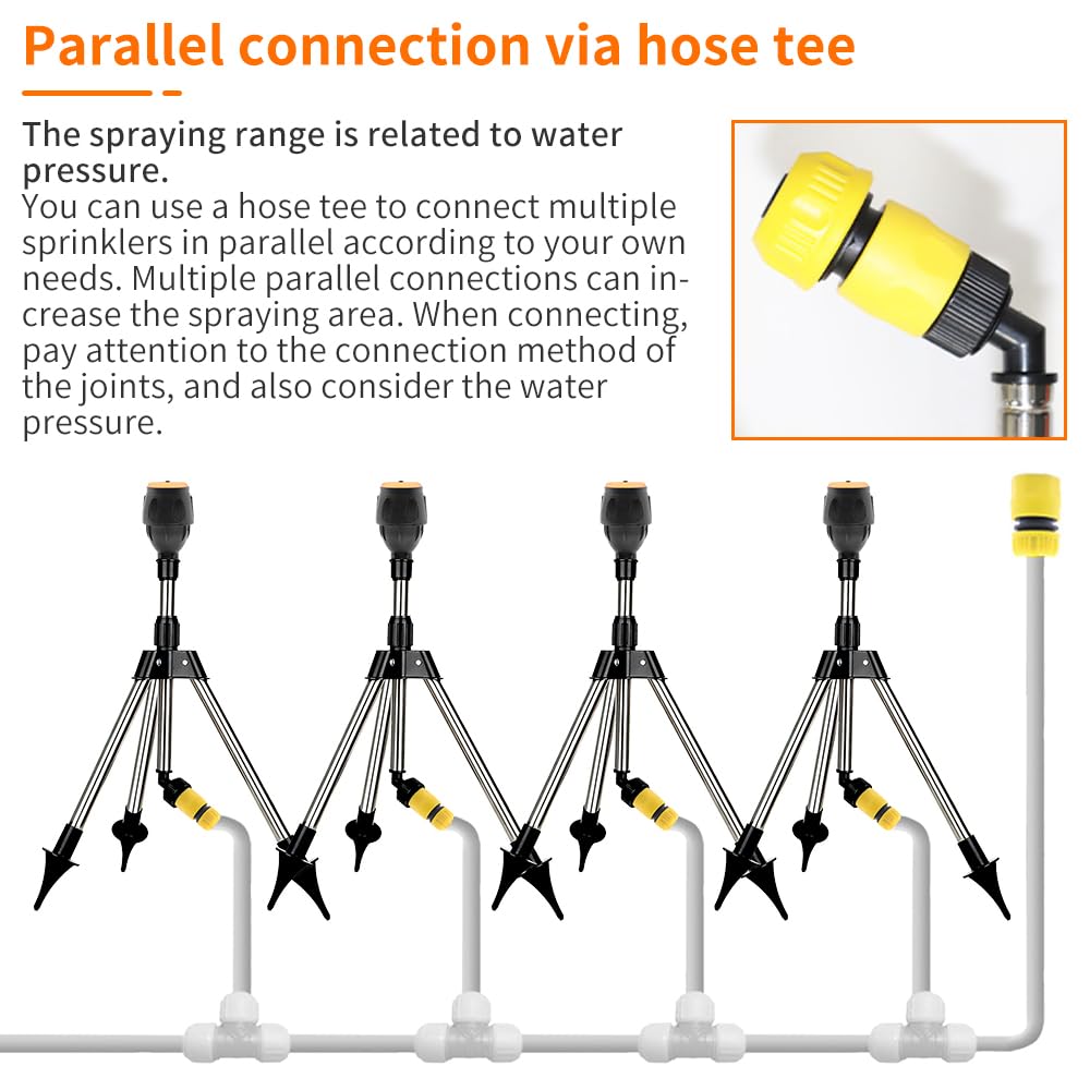 BAUSATZ Irrigatore a treppiede, Irrigatori da giardino per prati, Irrigatore da giardino, Irrigatore per prato, Irrigatore per erba, Irrigatore d'acqua per giardino, Irrigatore oscillante, Irrigatore