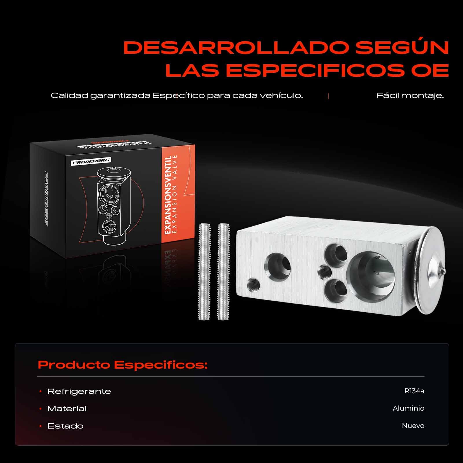 Frankberg Válvula de expansión Aire acondicionado Compatible con 508 SW I 8E 2.0L 508 SW I 8E 2.2L 508 SW I 8E 1.6L 508 I 8D 2.0L 508 I 8D 1.6L Replace# 6461-P7