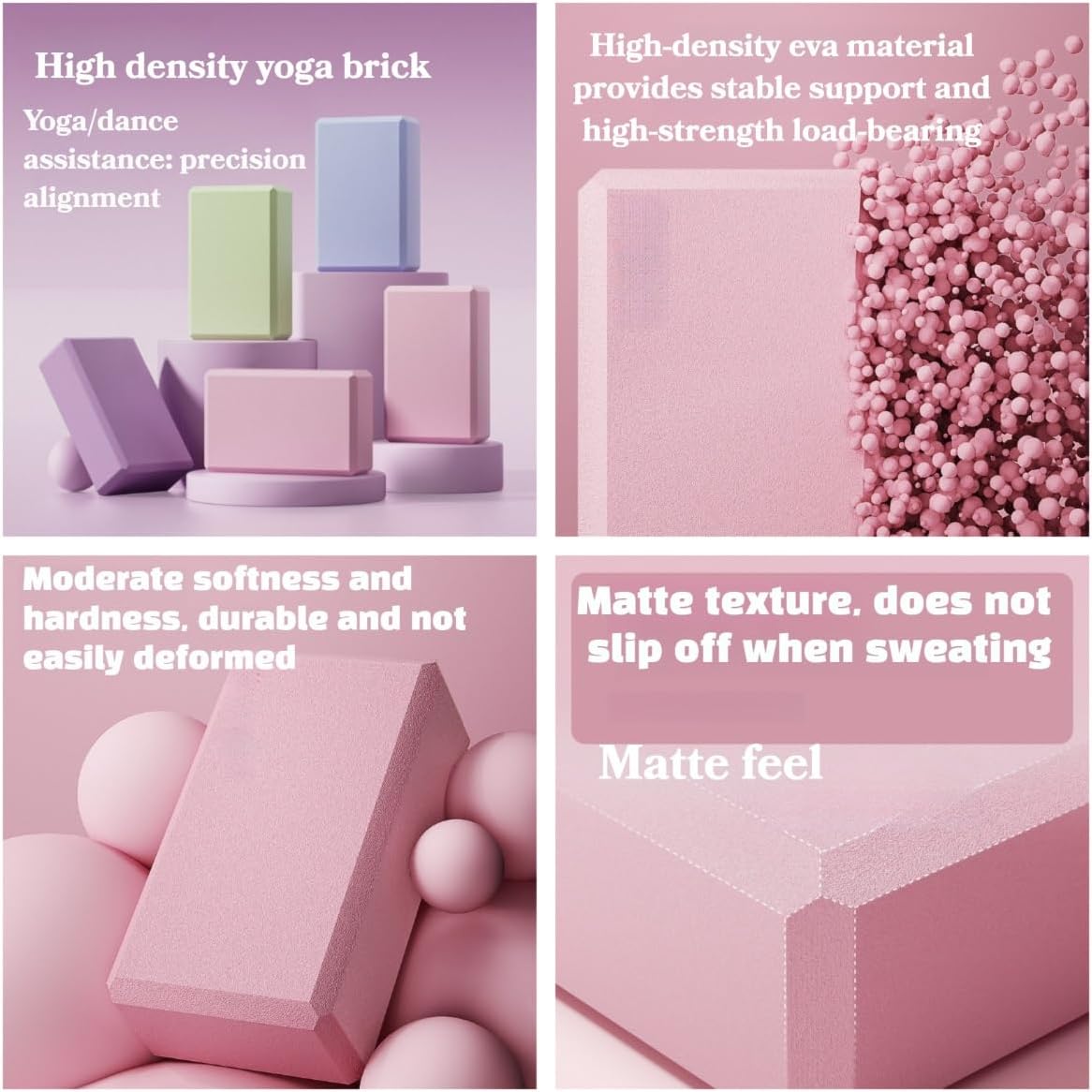 Flexibility Training Yoga Blocks - Ultra-Lightweight EVA Foam, Provides Firm Support For Yoga, Pilates, And Meditation