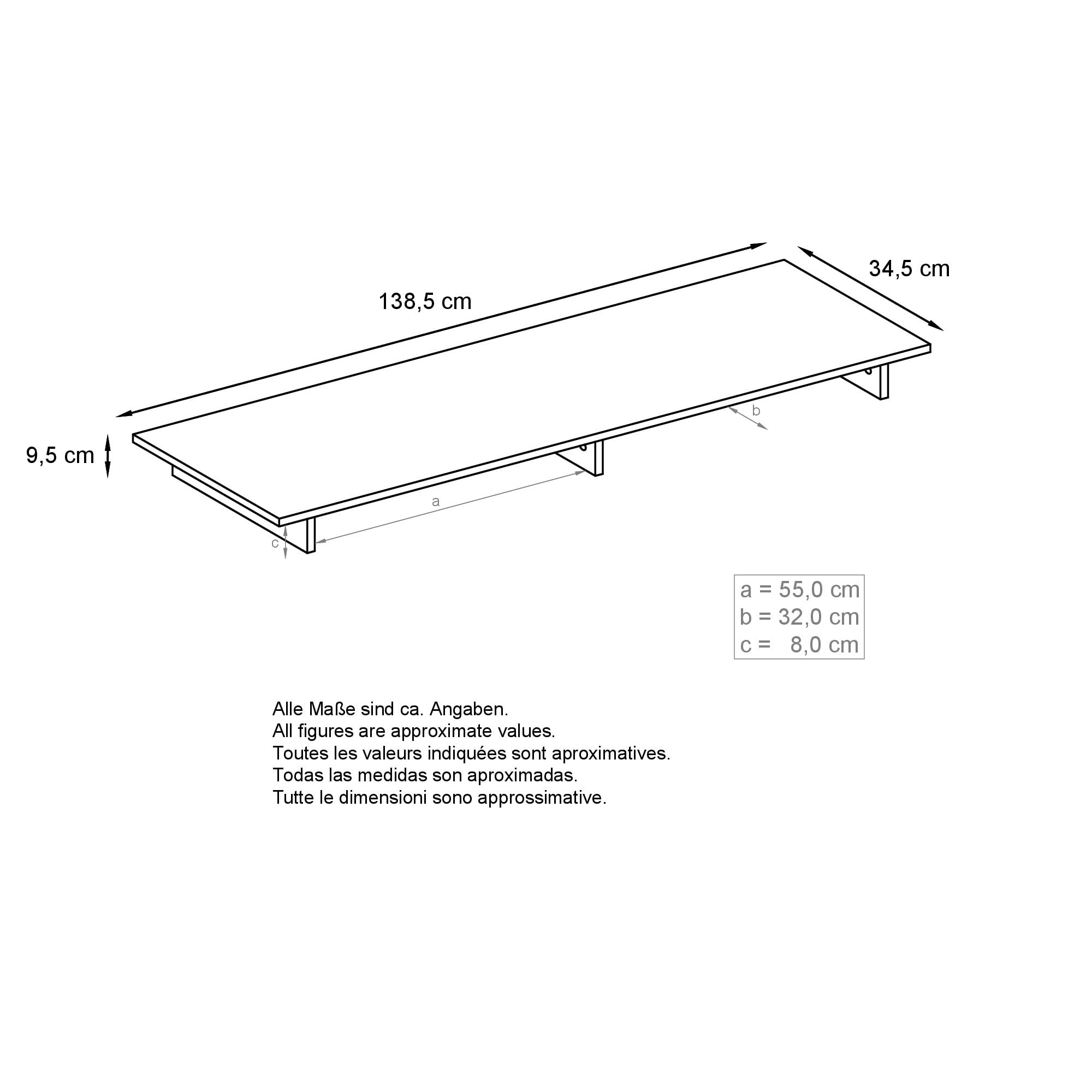 Vladon TV-Aufsatz Game, Made in Germany, Aufsatz für TV-Boards zur Erhöhung, Schwarz matt/Schwarz Hochglanz (138,5 x 9,5 x 34,5 cm)