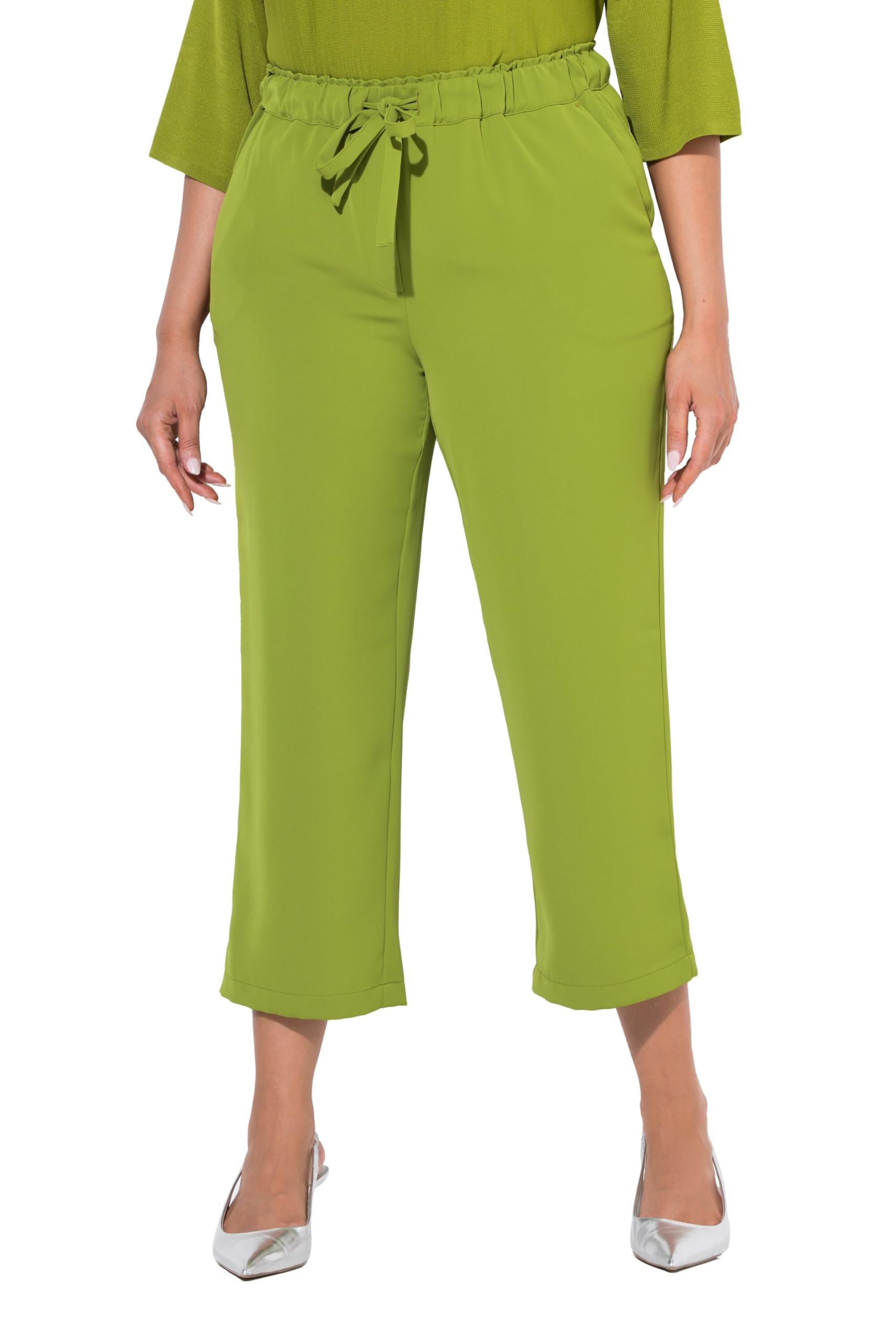 Ulla Popken Damen große Größen Übergrößen Plus Size 7/8-Hose, Bügelfalten, Elastikbund 813826