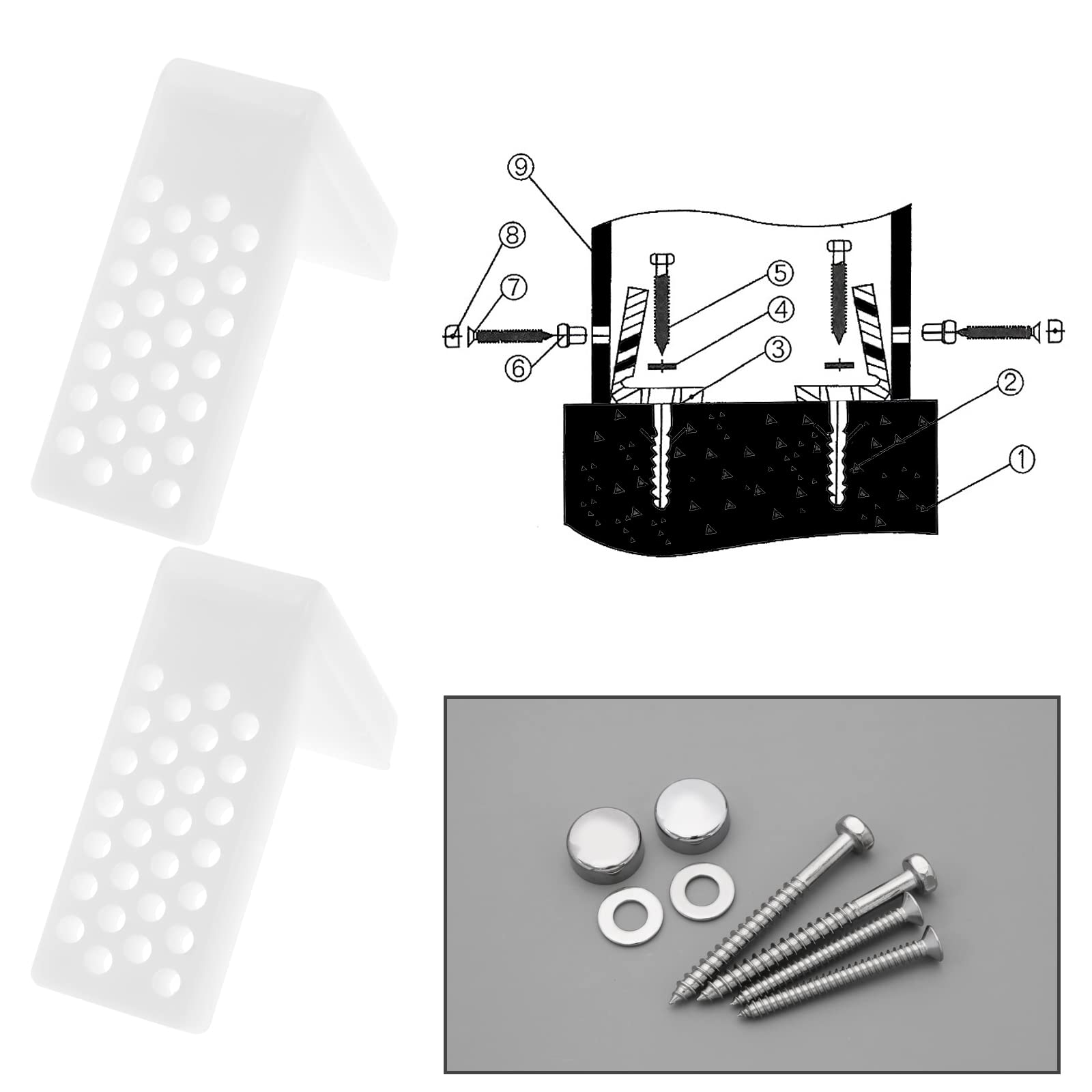 The Lord of the Tools Juego de 2 pernos de fijación para inodoro en forma de L, accesorios de fijación de bidé de baño y accesorios para reparación de baño
