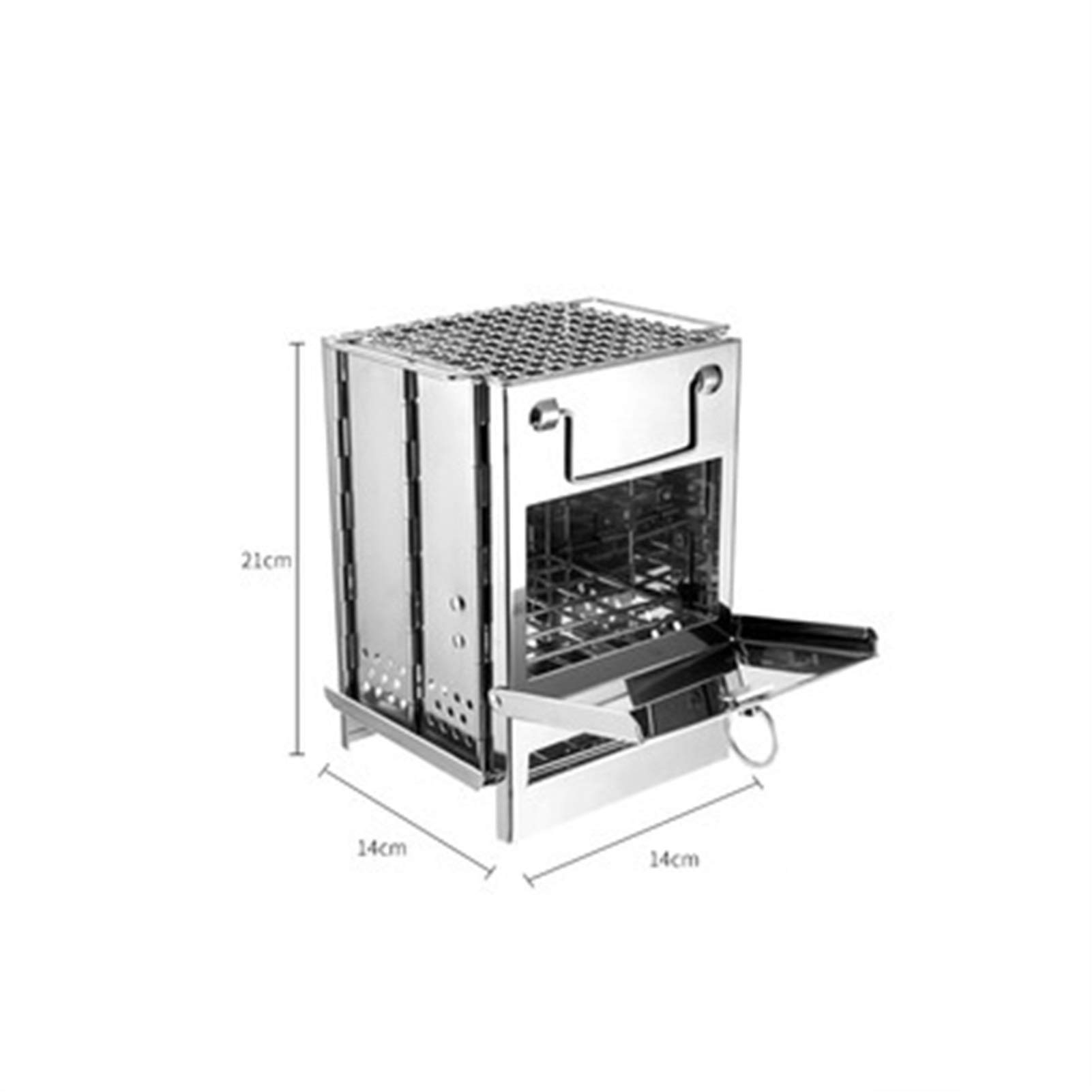 Réchaud à Bois de Camping, réchaud Pliable Portable en Acier Inoxydable, réchaud à Alcool solidifié avec Sac de Rangement pour Barbecue pour randonnée en Plein air, Sac à Dos, Voyage, Pique-Nique.