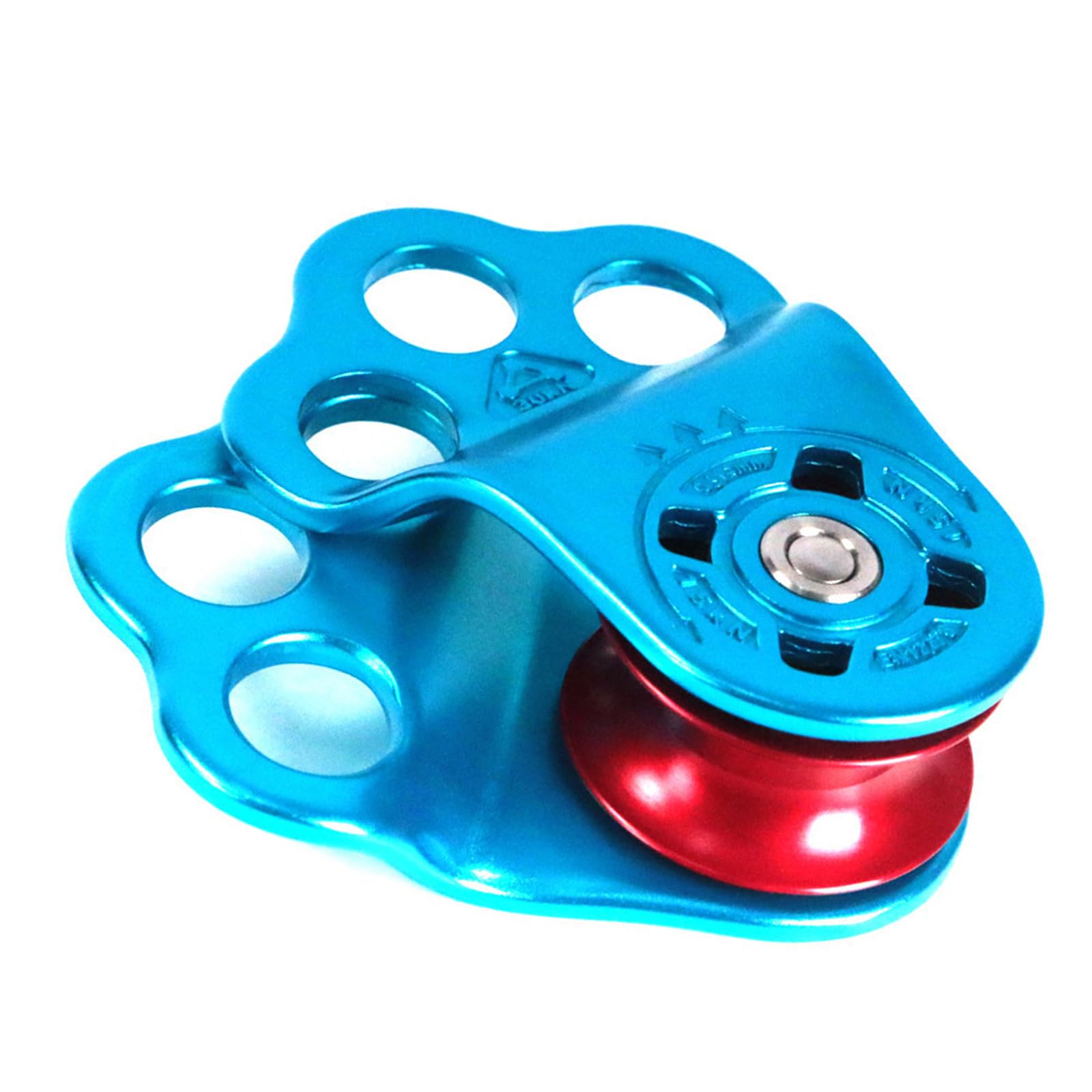 Polea de escalada de sola rueda con placas de aleación de aluminio de rodamiento Cuerpo de múltiples orificios Tamaño de viaje compacto 1, 4 cm / 0, 55 pulgadas Ajuste de cuerda Engranaje de 30KN