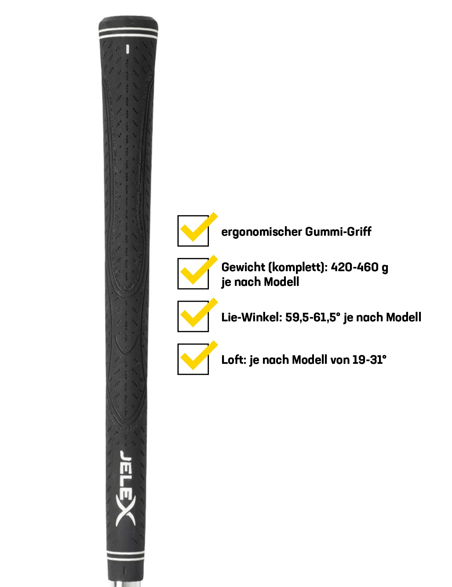 JELEX Mazza da golf per destrorsi, in acciaio inox, per principianti e professionisti, per il campo da golf o per l'allenamento sul tappetino, ferro 3, 4, 5, 6, 7 e SW, PW