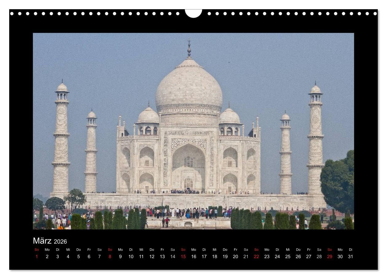 Taj Mahal (Wandkalender 2026 DIN A3 quer), CALVENDO Monatskalender: 12 Bilder vom wohl bekanntesten Bauwerk in Indien. (CALVENDO Orte)