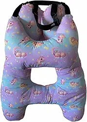 Almofada Infantil Com Formato de H – Confortável para Viagens de Carro, com Protetor de Pescoço (Unicórnios)