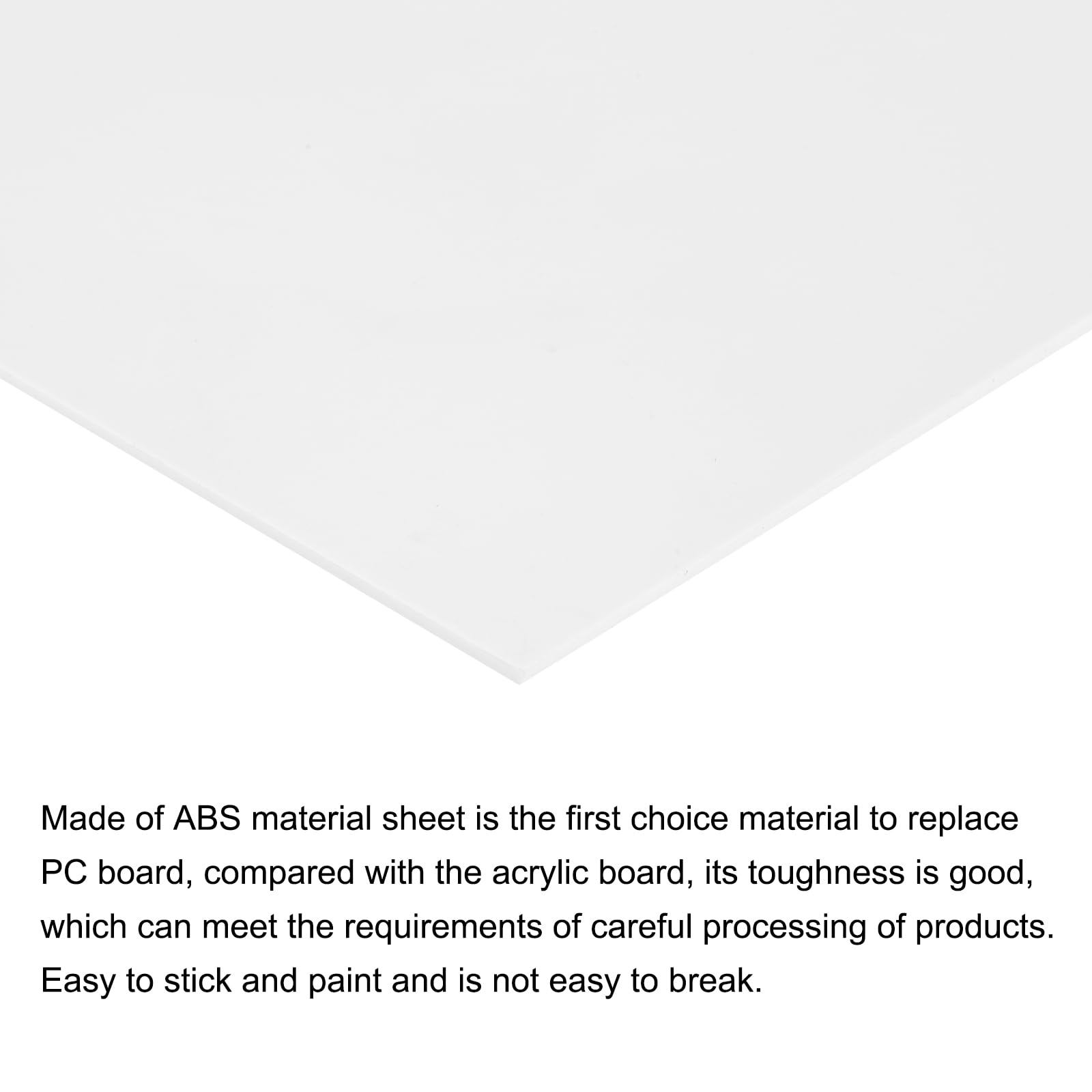 MECCANIXITY Foglio di plastica ABS, 61 x 30 x 0,1 cm, fogli di stirene ABS, per modelli di edifici, pannelli fai da te, bianco, 6 pezzi