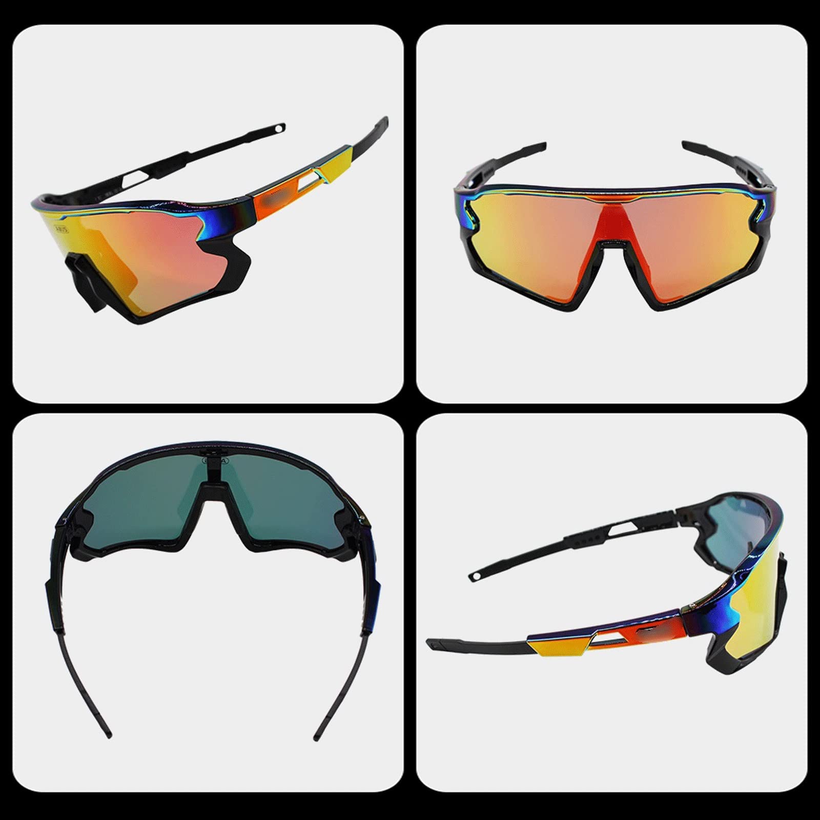 DieffematicMJ Gafas De Sol Hombre Lente Ciclismo Gafas De Sol TR90 Gafas de Bicicletas Deportivas MTB Bicicleta de montaña Pesca Senderismo Ciclismo Gafas (Color : Talla �nica)