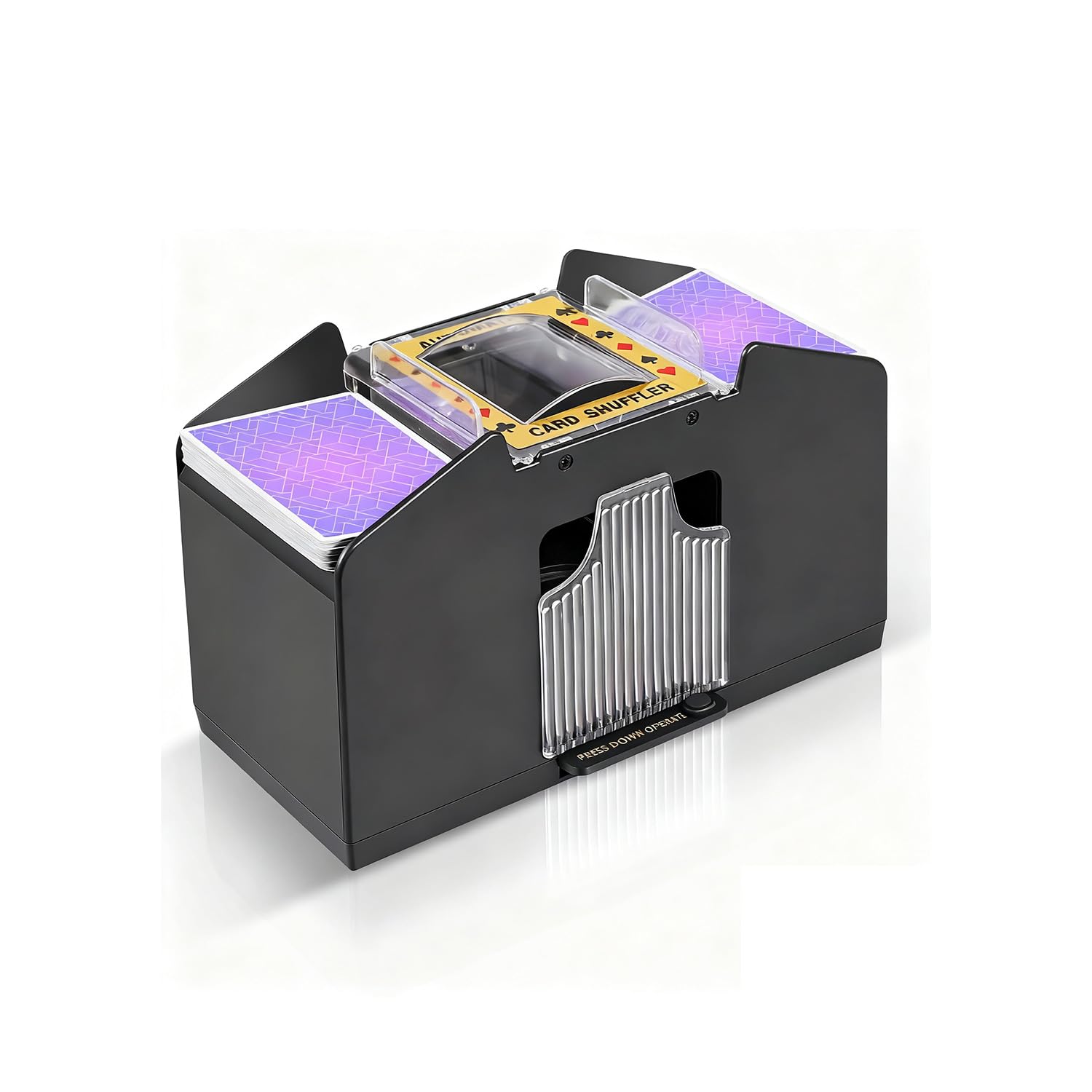 Automatic Card Shuffler Machine 1–4 Deck, Electronic Poker Card Shuffling Machine, Battery Operated Automatic Card Dealer, Fast Professional Casino Card Sorter for Poker, Blackjack, Bridge (4 Deck)
