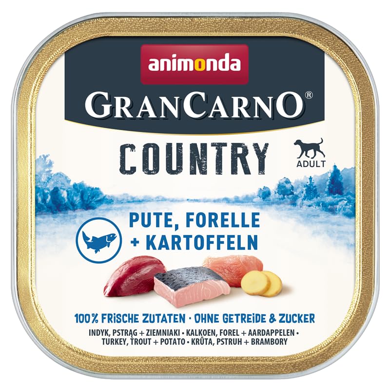 Animonda GranCarno Country 150g (Bundle) | 12 oder 24 Schalen-Mix mit garantiert 4 verschiedenen Sorten | getreidefreies Nassfutter für Hunde (24x 150g)