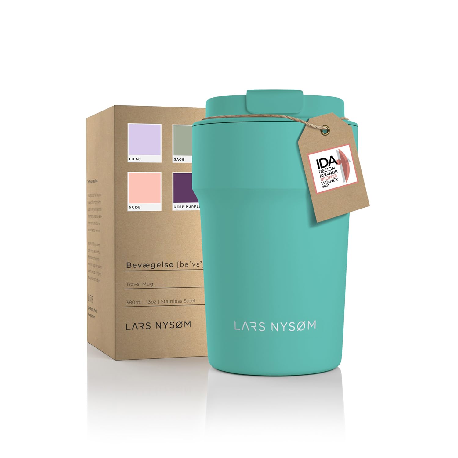 LARS NYSdiameter M Thermo Coffee Mug-to-go 13oz, Purple, 380 ml