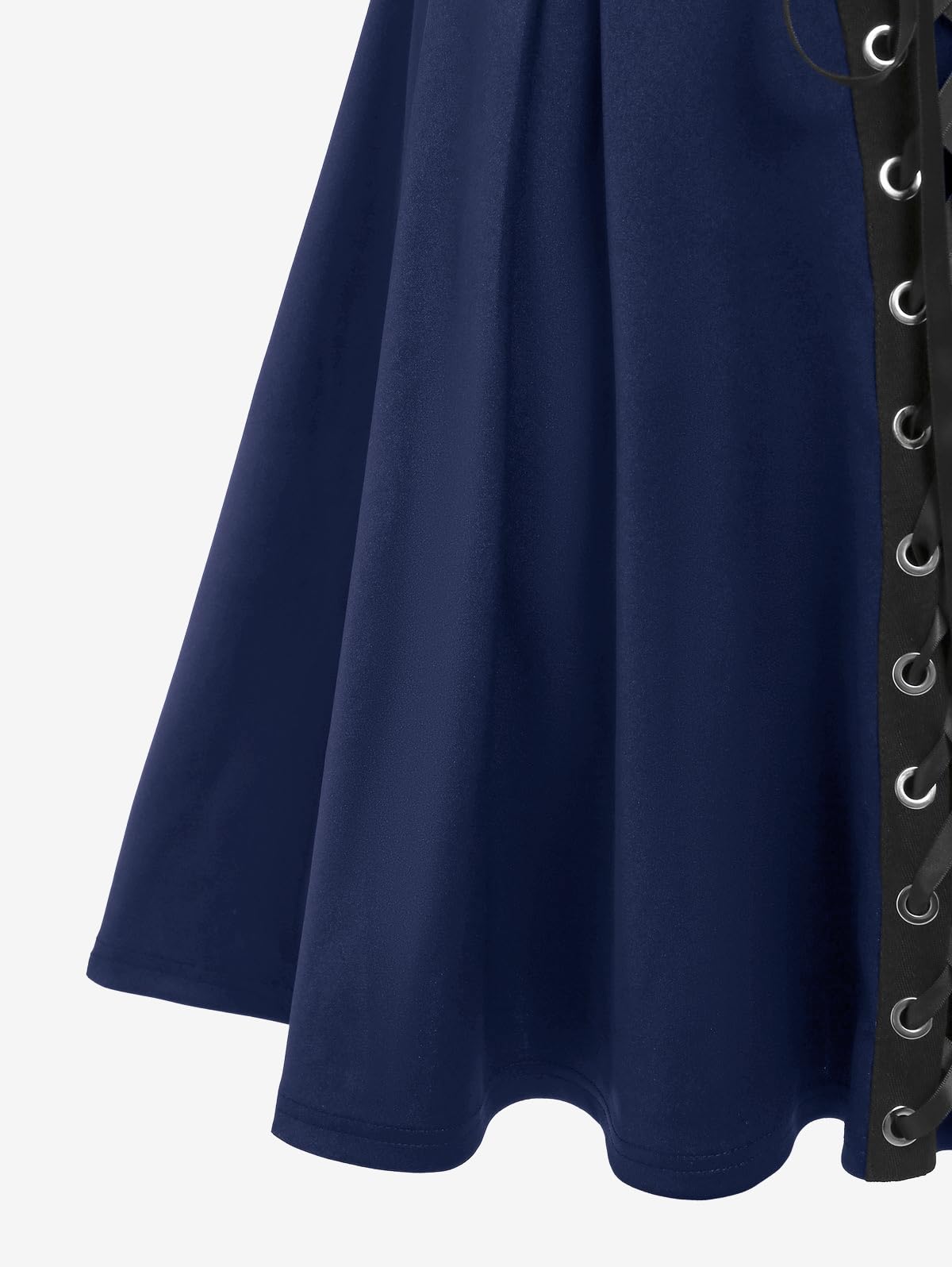 ROSE GAL Women's Plus Size High Waist Tie Dress Gothic Lace Up Buckles Godet Hem A Line Suspender Skirt: Blue 2X