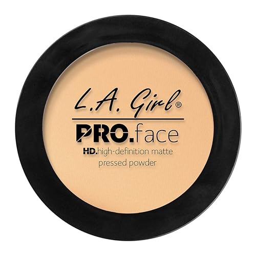 L.A. Girl Pro Face HD - Polvo prensado mate, cremoso natural, 0.25 onzas (paquete de 3) (GPP604)