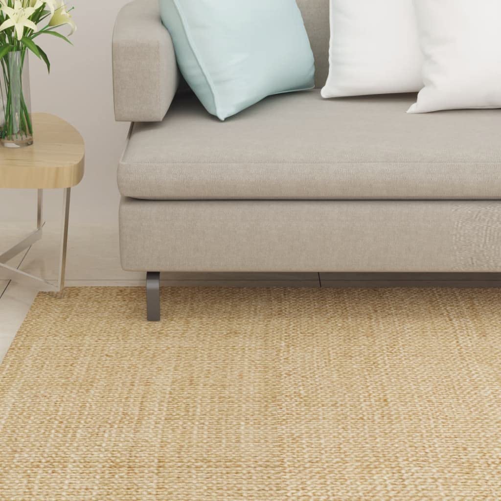 Sisal Kratzmatte 100x250 cm für Kratzbaum und Katzenmöbel, rutschfeste Sisalteppich Kratzschutz für Katzen, Krallenschärfer Katzenzubehör Hellbraun