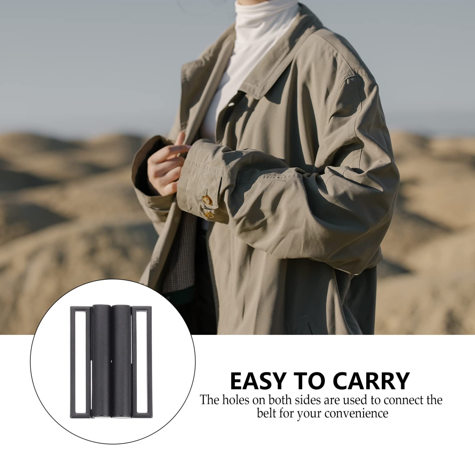 Metal Overcoat Belt Square Buckle: 3pcs Clothes Belt Buckles Zinc Alloy Sdjustable Square Buckles DIY Coat Belt Replacement Bucles Accessories for Women Men - Image 2