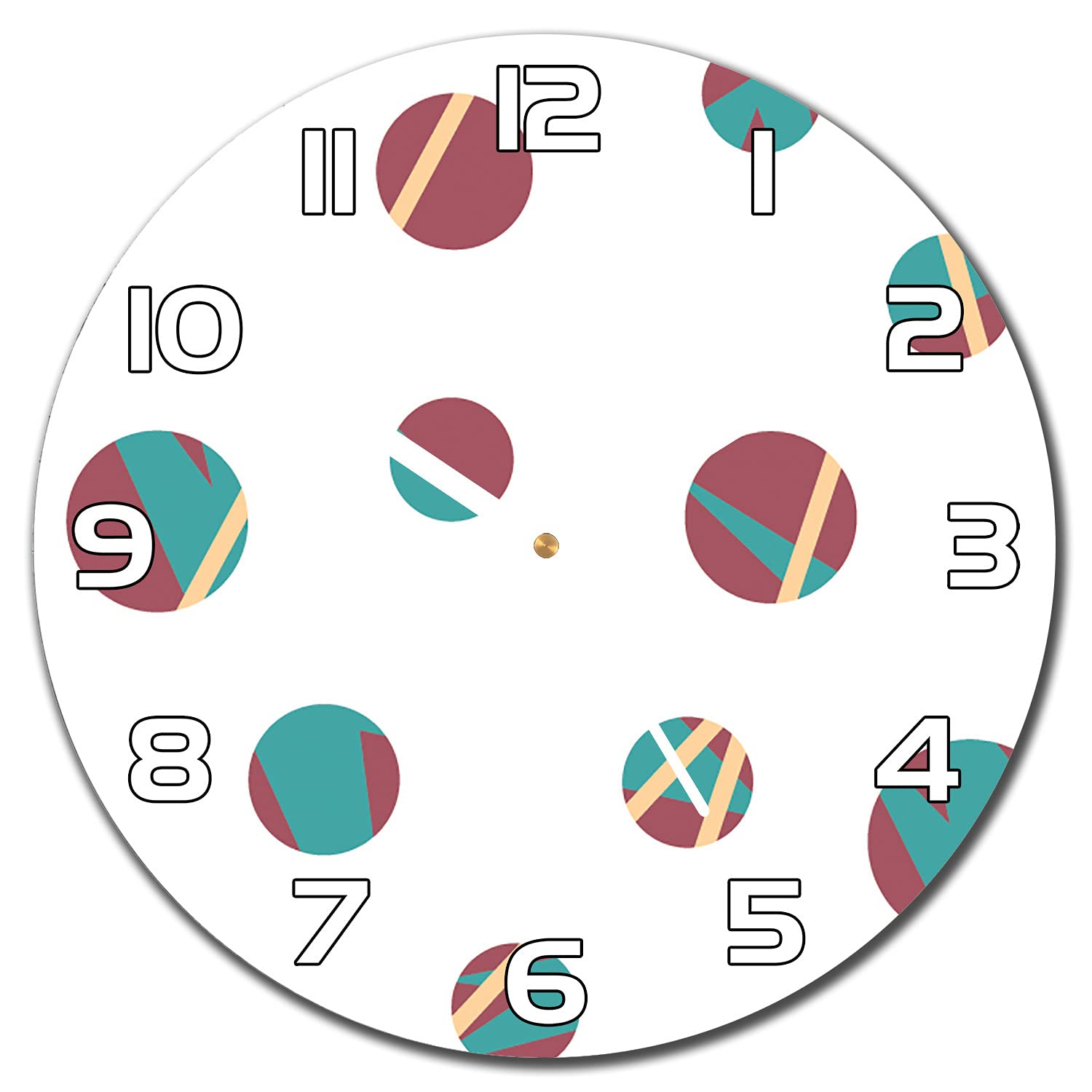 Horloge en verre moderne aiguilles blanches pour décoration murale de salon et cuisine 30 cm
