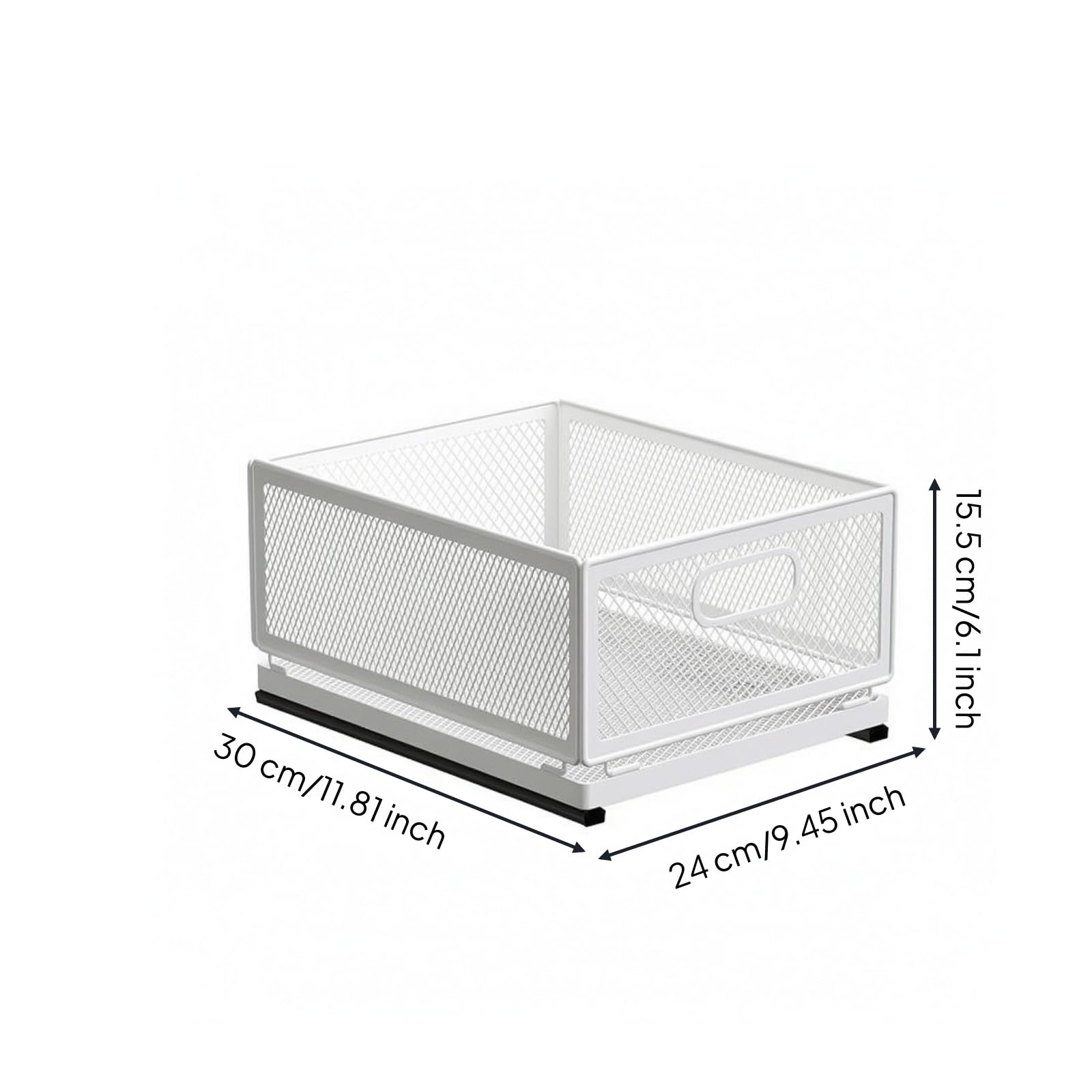 KESOTO Panier de Rangement Coulissant Panier Tiroir Organisateur Corbeille Cuisine Glissière Douce Maillage Visible Cadre en, 30 Cm Longueur X 24 Cm Largeur X 15.5 Cm Hauteur, style to 4