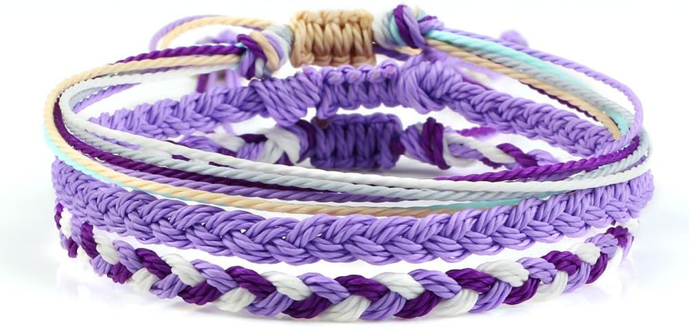 XAM Boho Multi-layered Wave String Bracelet for Women Colorful Summer Beach Heishi Surfer Braided Rope Bracelet Birthday Holiday Gifts Jewelry