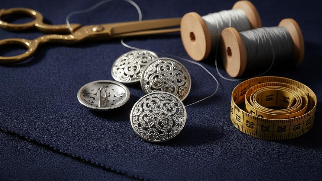 10PCS Clothes Button, Retro Hollow Sewing Button Shank Round Shaped Metal Button Set for Men Women Blazer Coat, Uniform - Image 2