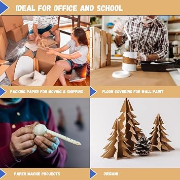 SMART BUYS Kraft Paper RollDIY Kraft Paper Roll - Brown Paper, 400mm x 30m - Perfect for Gift Wrapping, Packaging, Kraft, Birthday, Christmas, Mothers Day for Home & Industrial Use (Brown, 01 Roll)