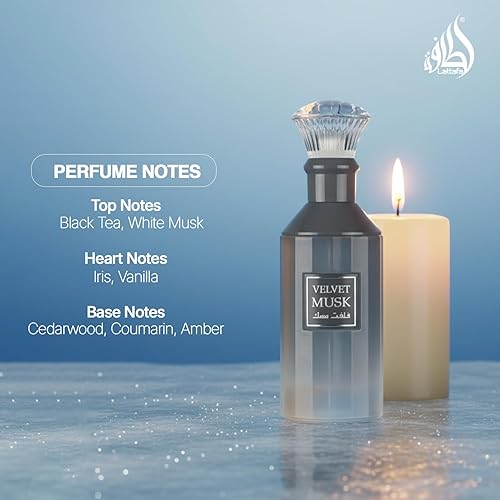 Miniatura 4 de Lattafa Velvet Musk - Eau de Parfum - Perfume en espray suave, polvoriento, amaderado, fragancia de larga duración para unisex, 3.4 onzas  3.4 fl oz