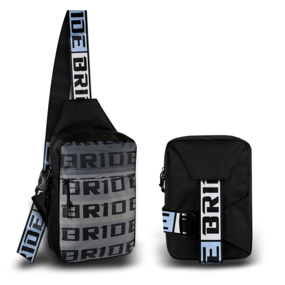 W-POWER JDM Bride Racing Backpack Brown Bottom with Adjustable Straps, Gradation Crossbody Shoulder Daypack