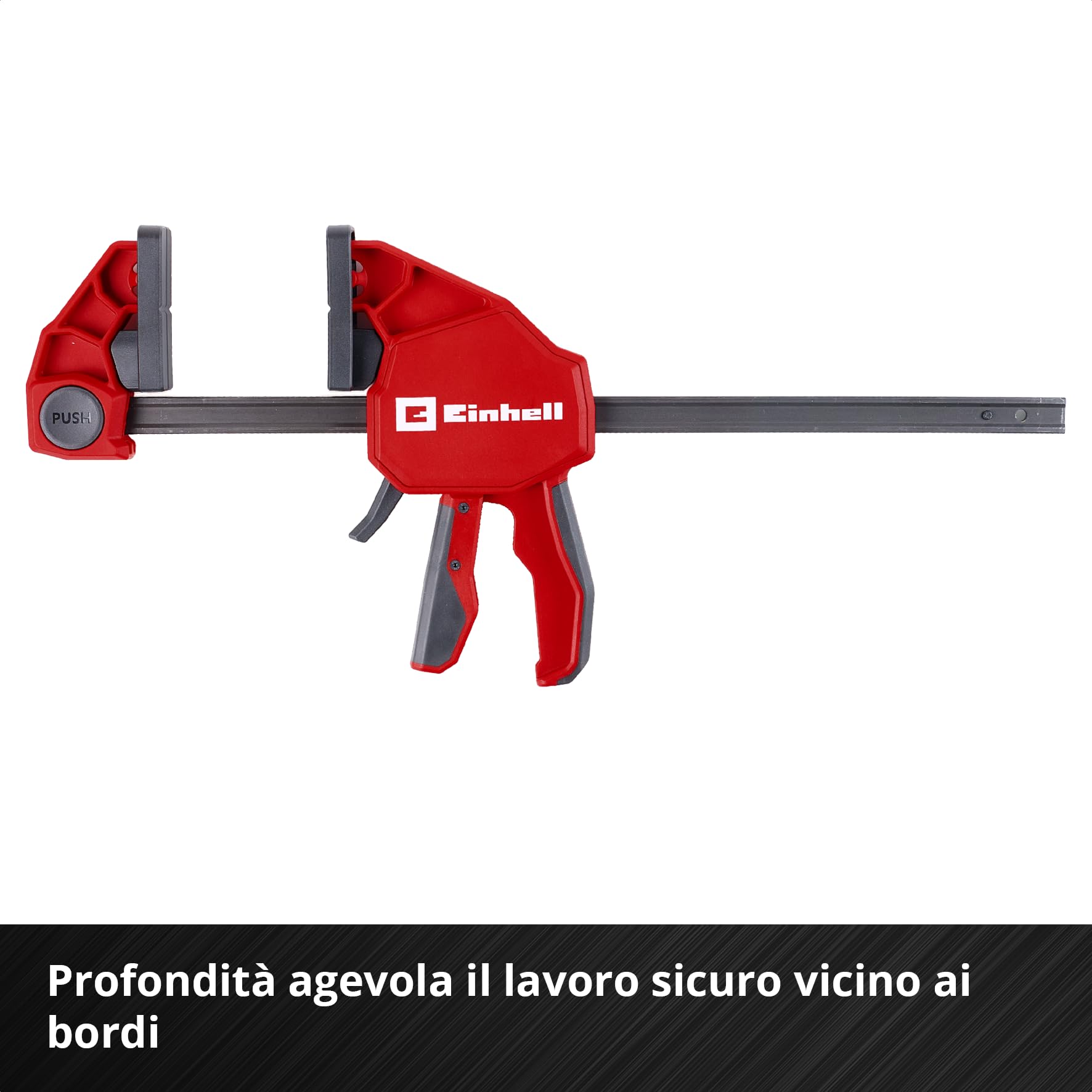 Einhell Set morsetti 2x30cm (Sgancio rapido, apertura 300 mm, forza 150 kg, espansione, profondità, conversione senza attrezzi)