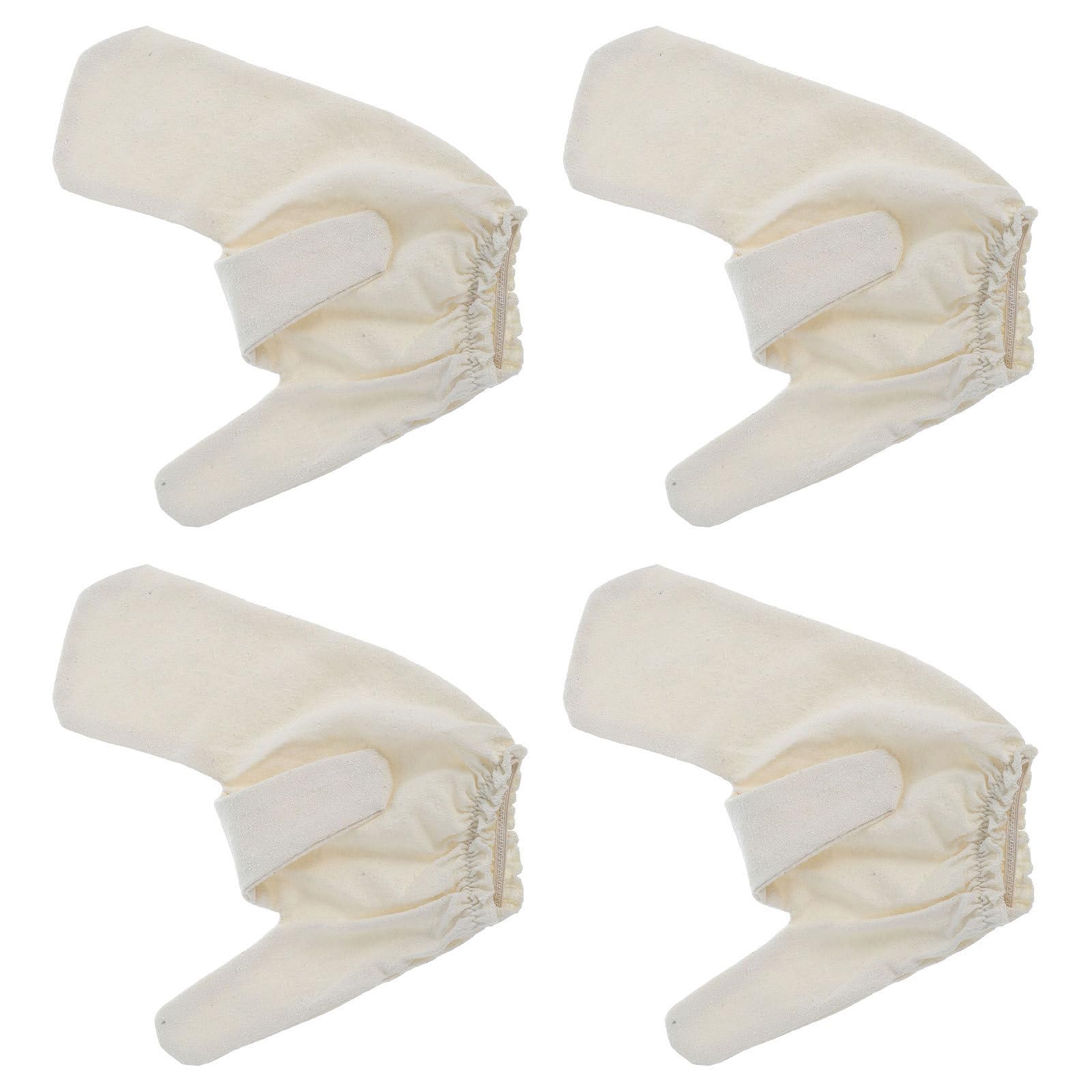 TIDTALEO 4 Pezzi Guanti Esfolianti in Naturale Cinturino Elastico per Massaggio Ayurvedico, Design Aderente e Riutilizzabili per Spa Domestica e Palestra