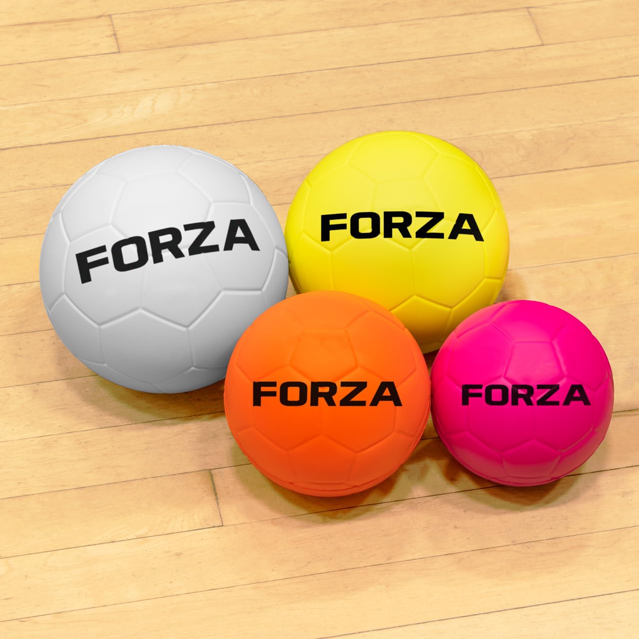 FORZA Foam Handballs | Soft, Non-Sting PU Foam Handballs for Primary & Junior School Children - Multi-Pack Options Available for PE & Sports (Pack of 12, Fluro-Colour, Size 0 (6in))