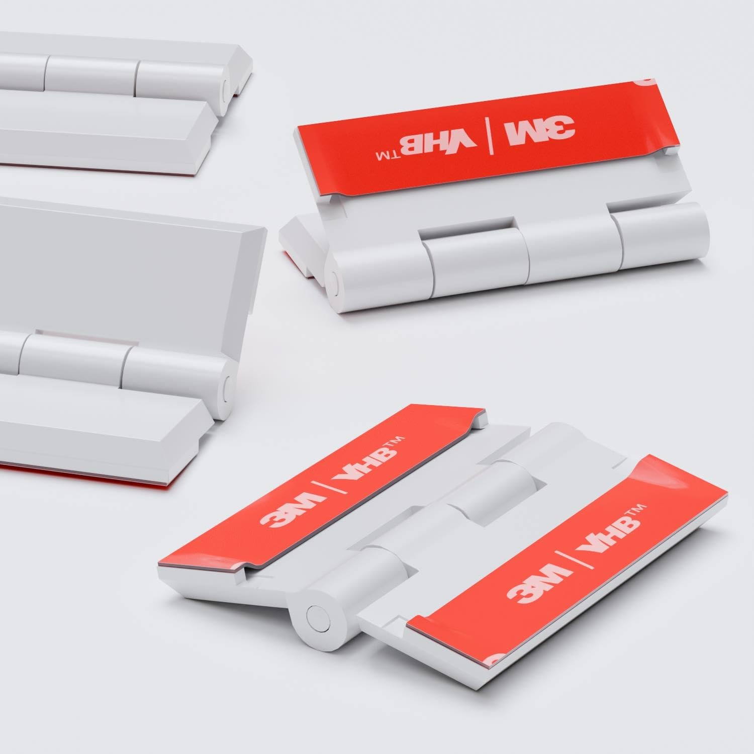 Caterpillar Red White 10X Acrylic Piano Hinges - No Glue Required. Self Adhesive. Plastic 45Mm