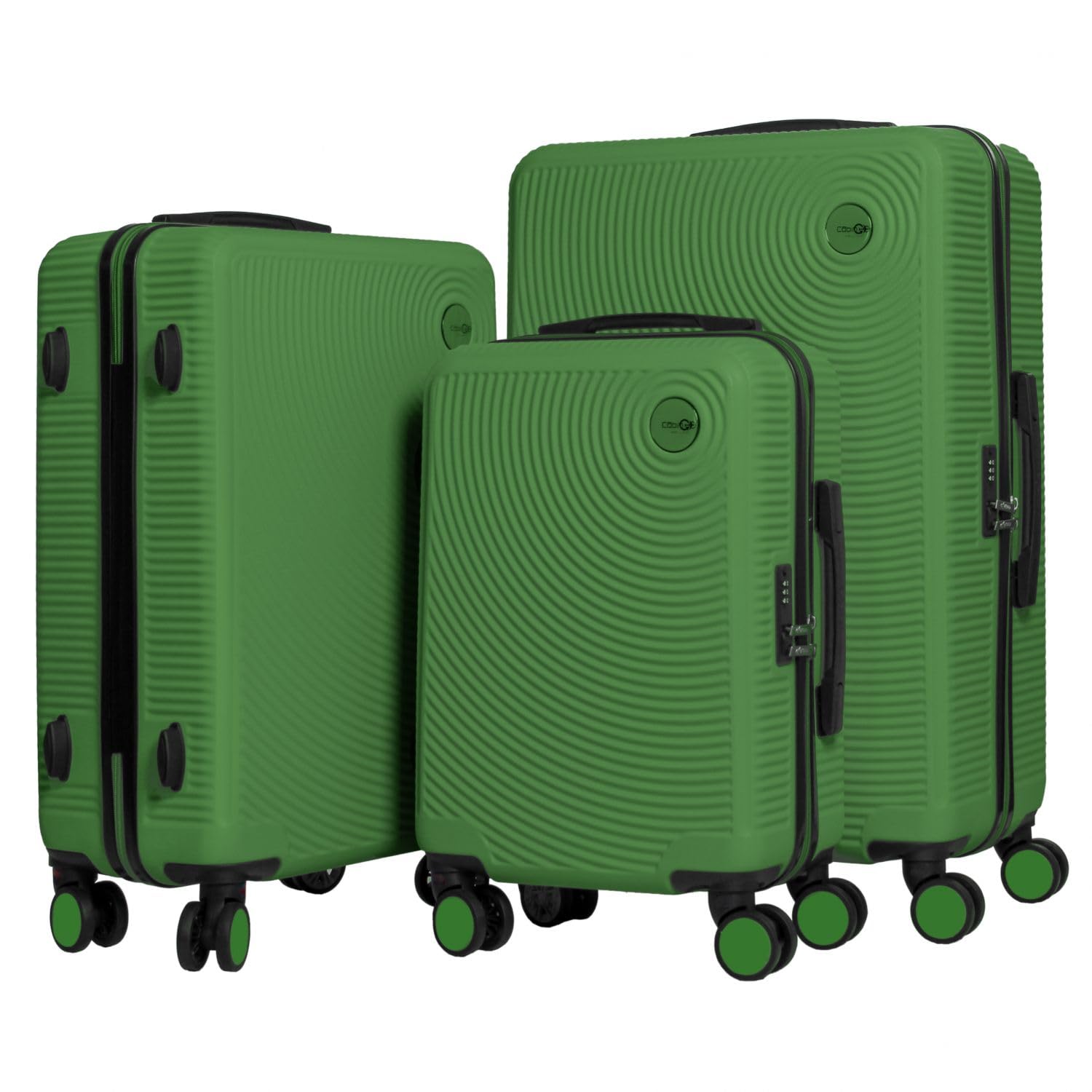 CABIN GO 5513 - Set di 3 valigie - bagaglio a mano da 55 cm, valigia media da 65 cm, valigia grande da 76 cm, in ABS rigido.