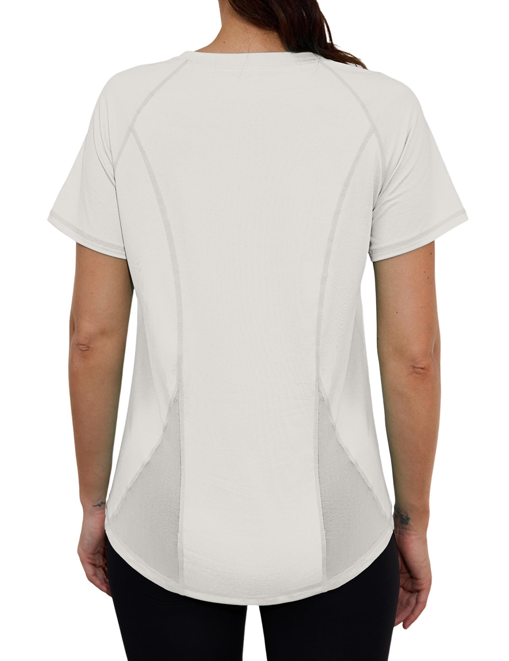 Terecey Camiseta Deportiva Mujer Manga Corta con Malla Espalda Camisetas Fitness de Secado Rápido para Entrenamiento Running y Ocio en Gimnasio Exterior y Casa — view 10