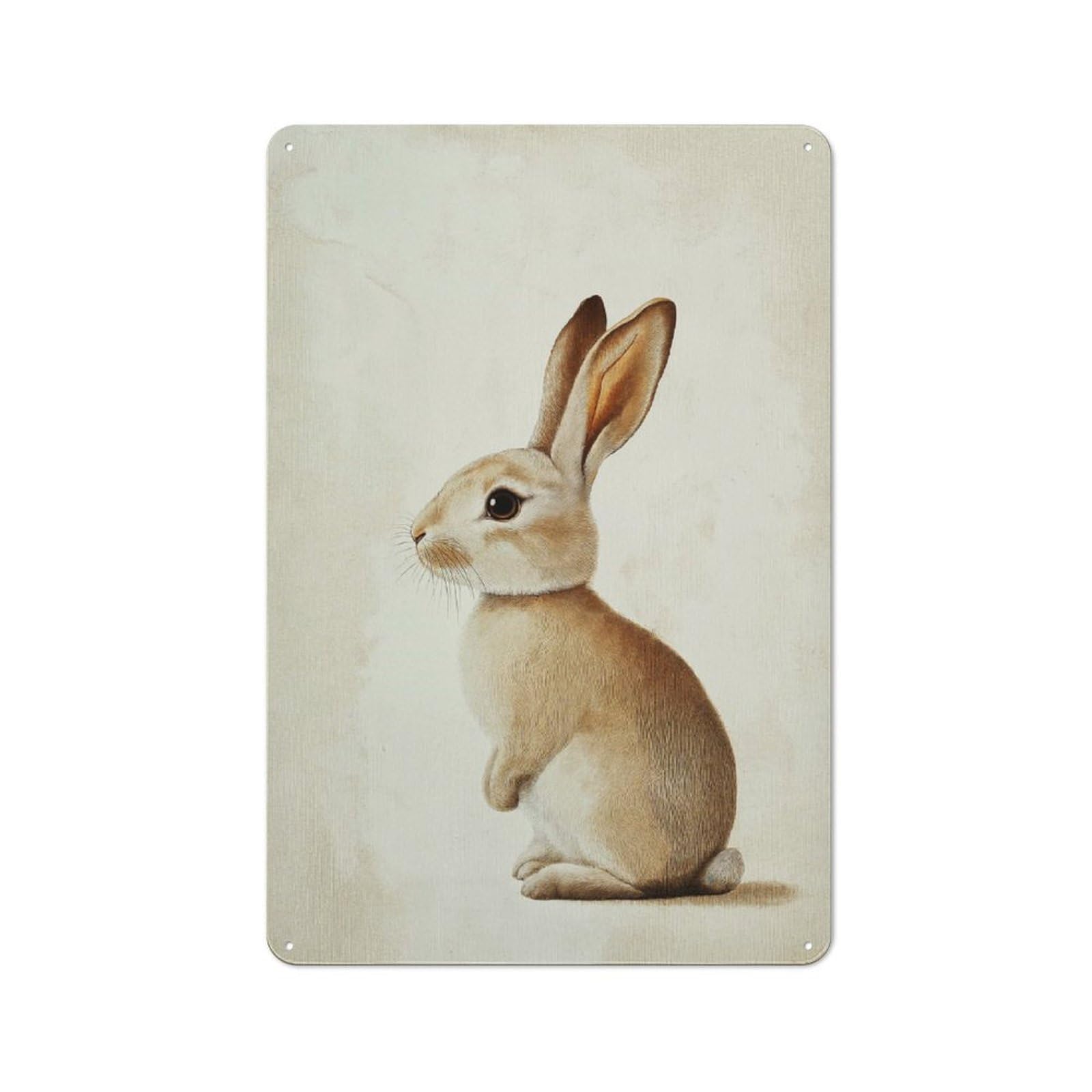 Junmoney Style-13 For Guest Room Or Hallway, Cute Rabbit Bunny Nursery Vintage Metal Sign 30X20cm, New-Space Wall Decor For Home Decor Collectors