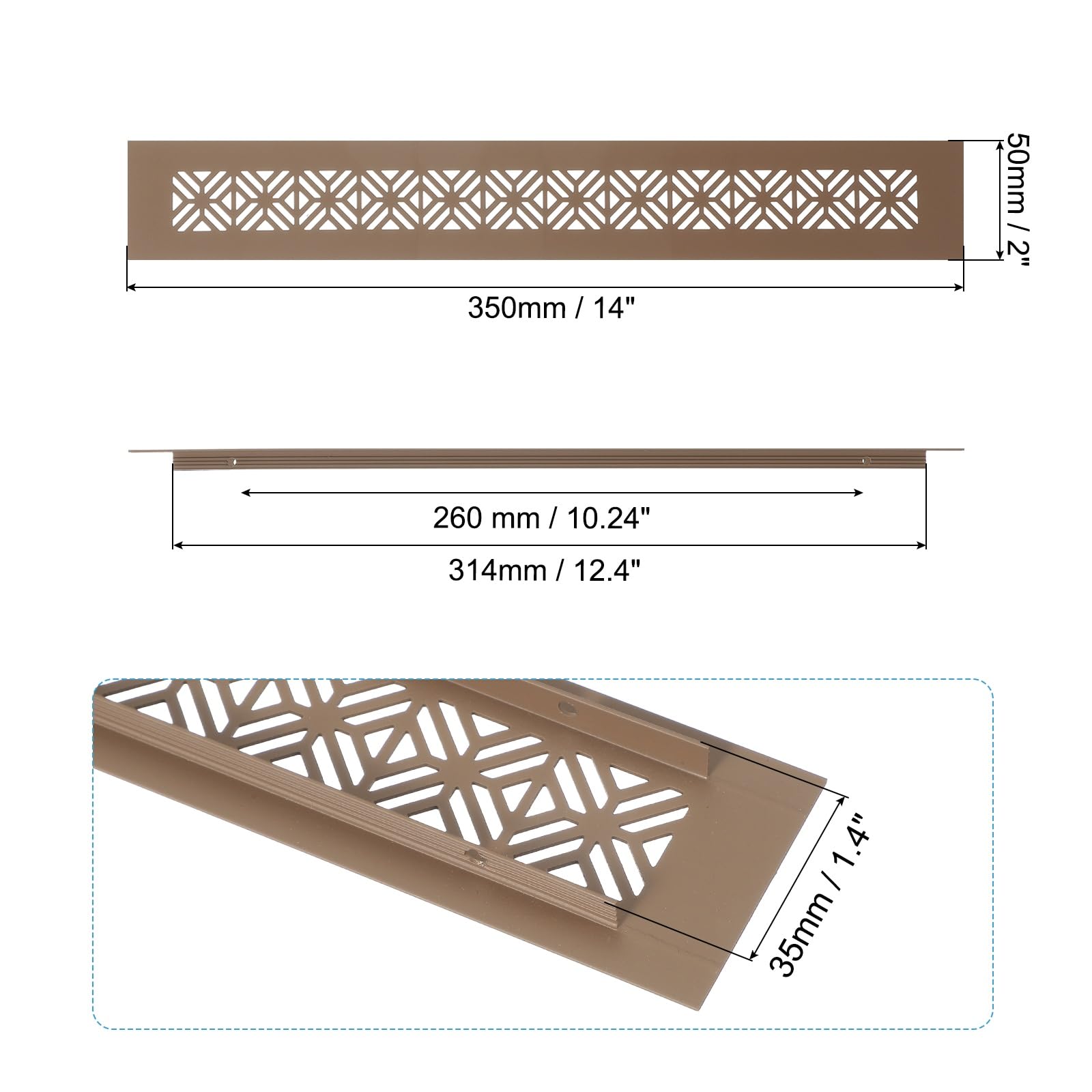 PATIKIL 14 x 2 Inch Door Air Vent Cover - Image 2